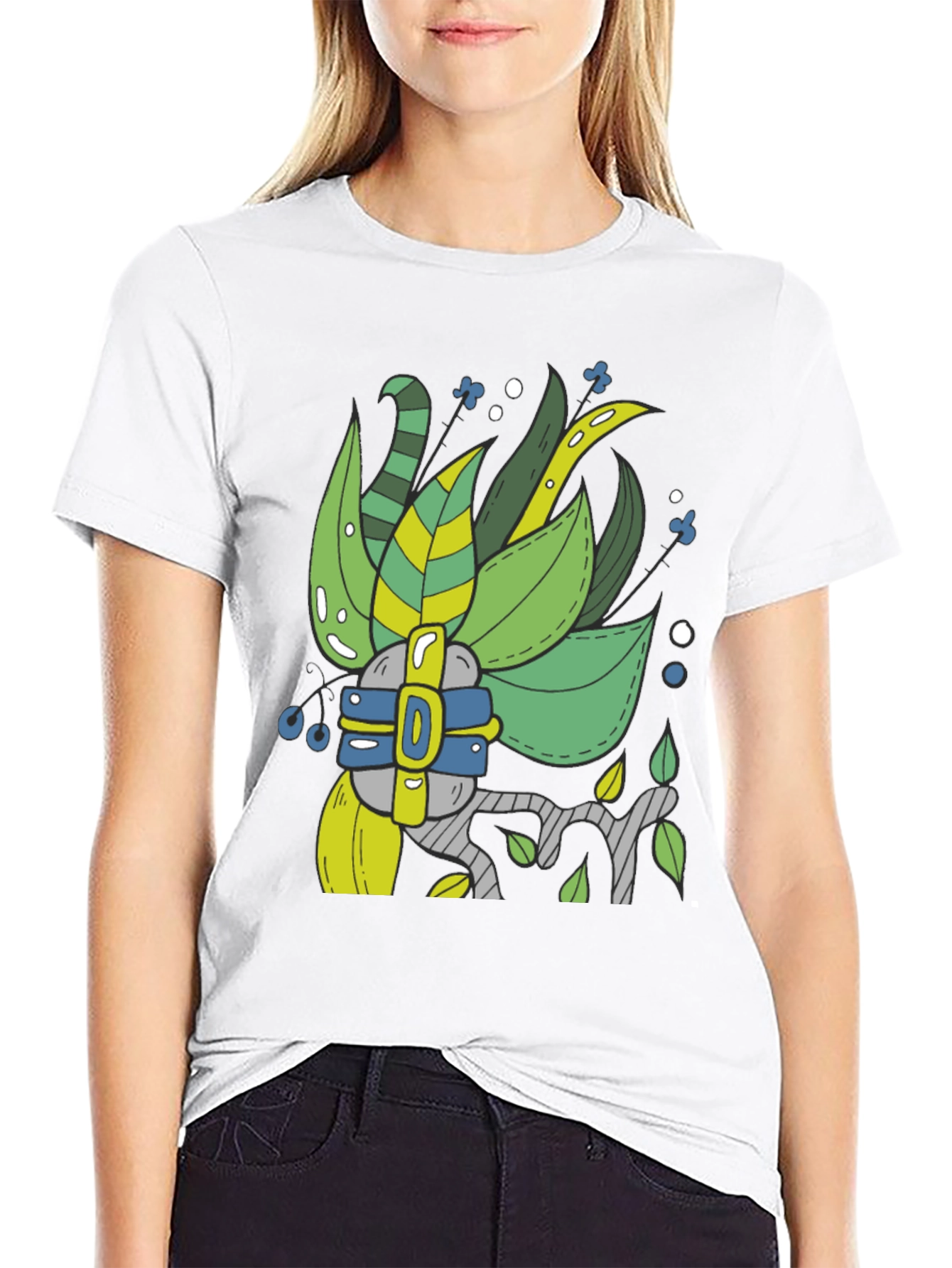 Black Abstract Nature T-Shirt view 9