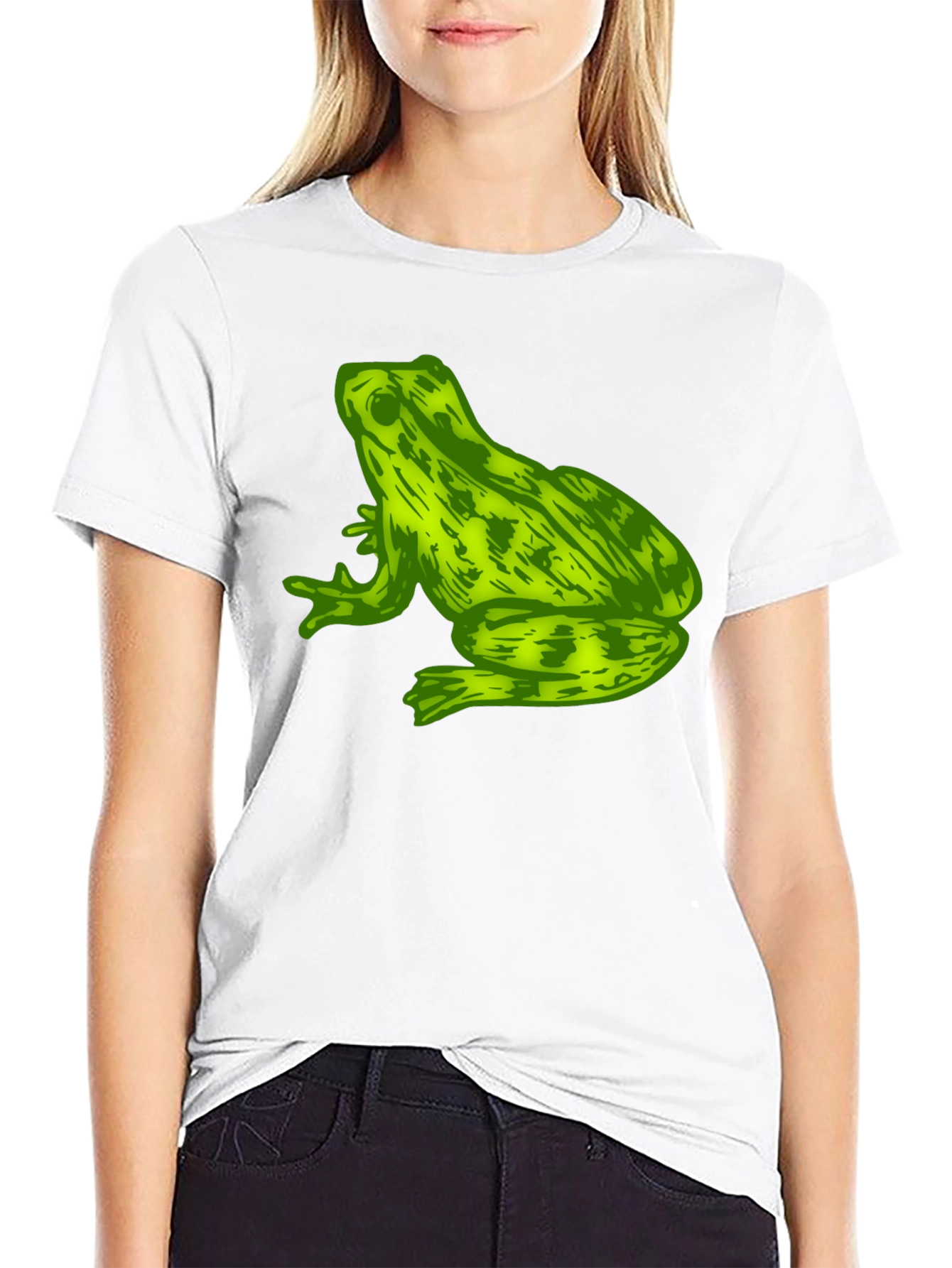 Black Frog Graphic Print Men's T-Shirt - Black view 9