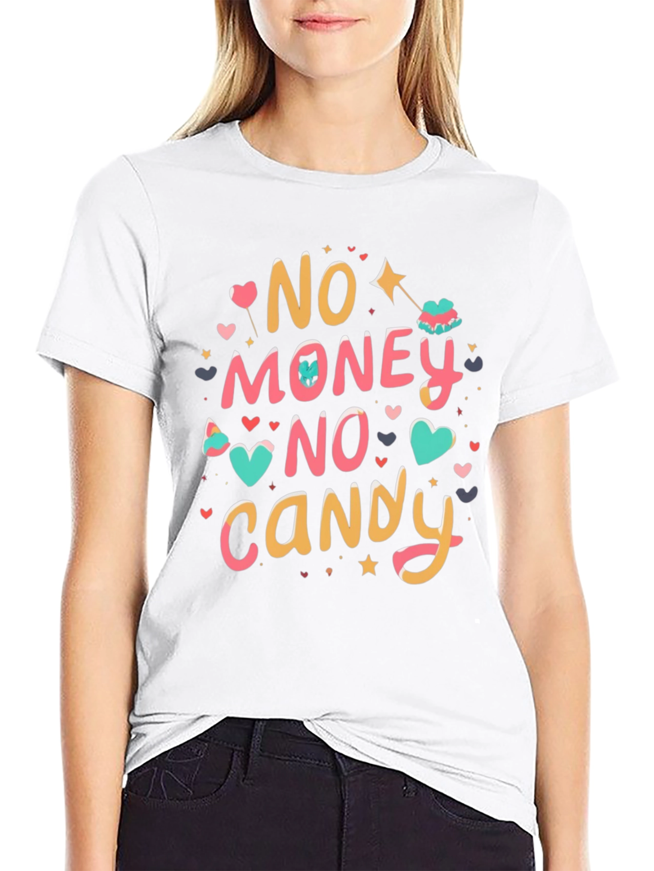 Black No Money No Candy Graphic Tee view 9