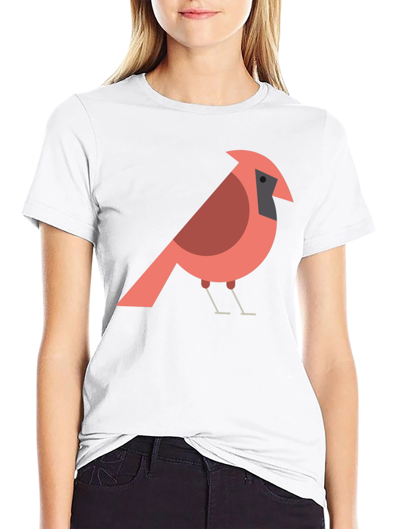 Black Cardinal Bird Graphic T-Shirt - Casual Cotton Tee view 9