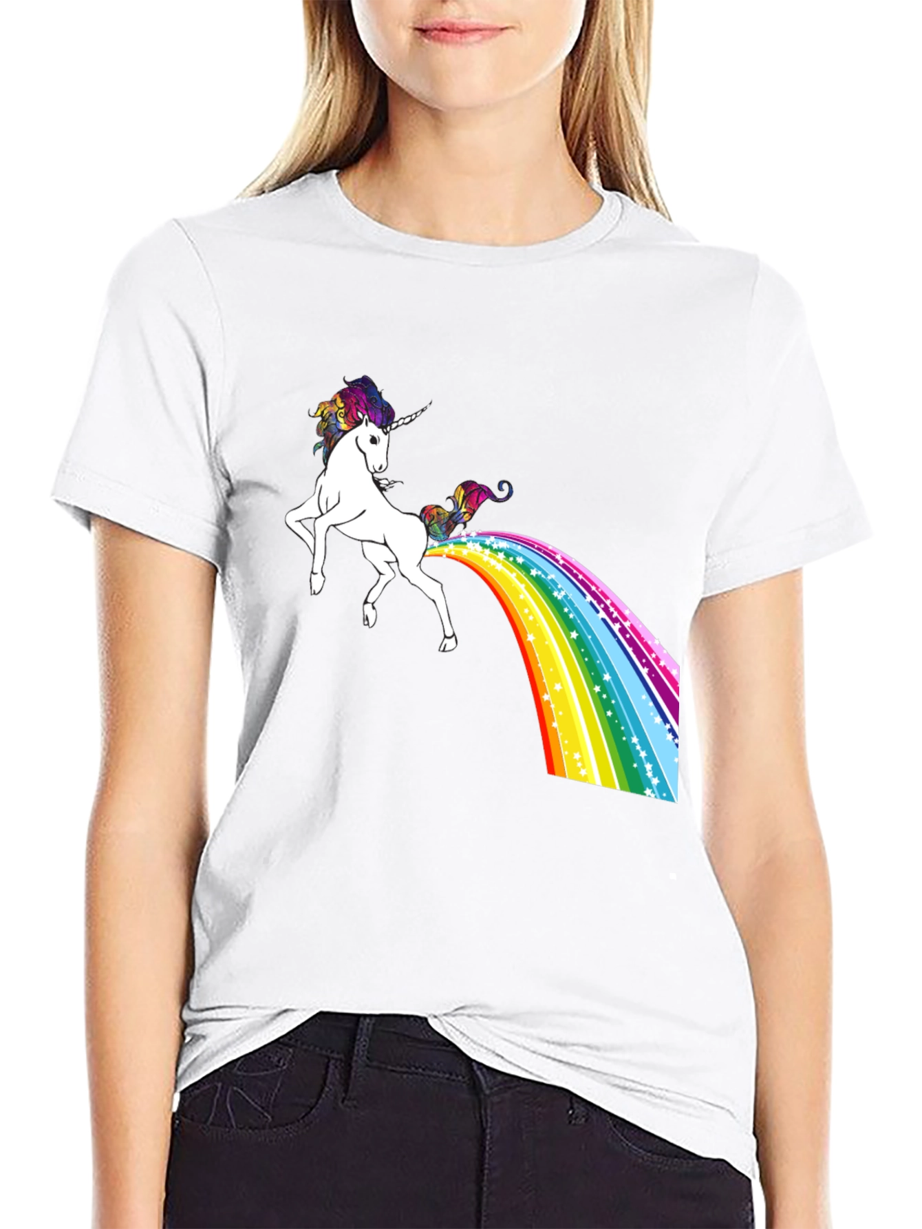 Black Rainbow Unicorn T-Shirt - Magical Poop! view 9