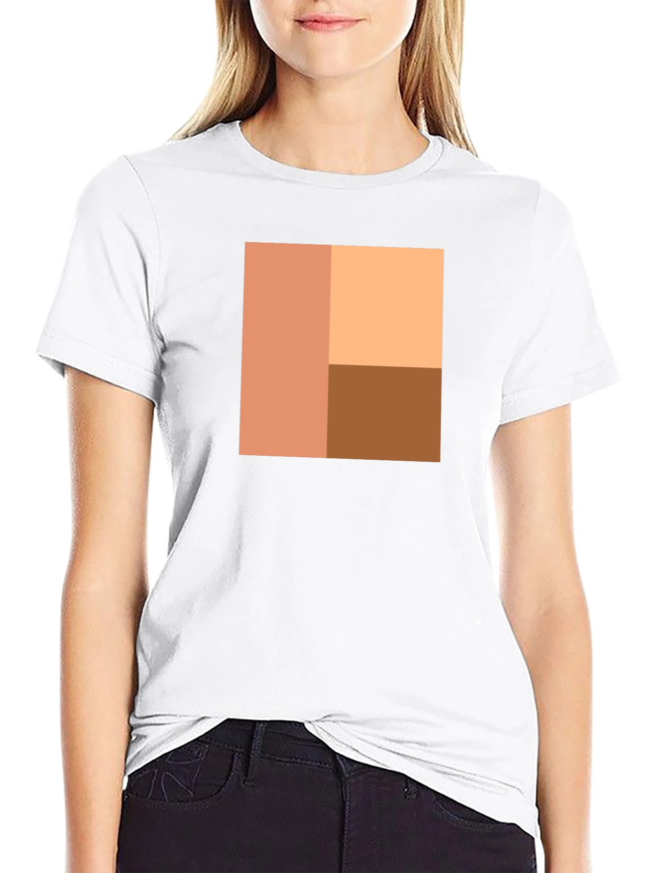 Black Modern Minimalist Geometric Graphic T-Shirt view 9