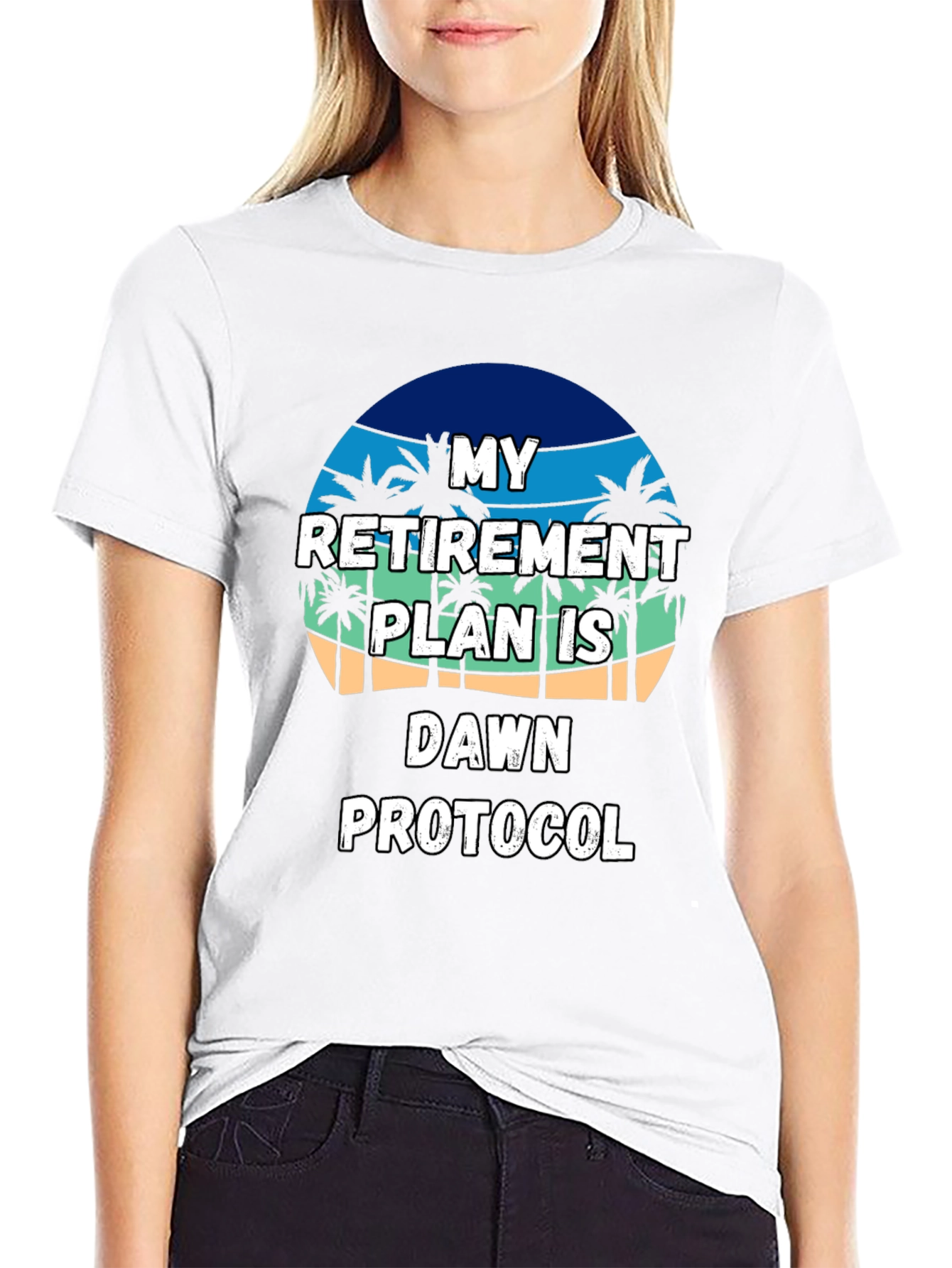 Black Retirement Plan T-Shirt: Dawn Protocol, Beach Vibes view 9