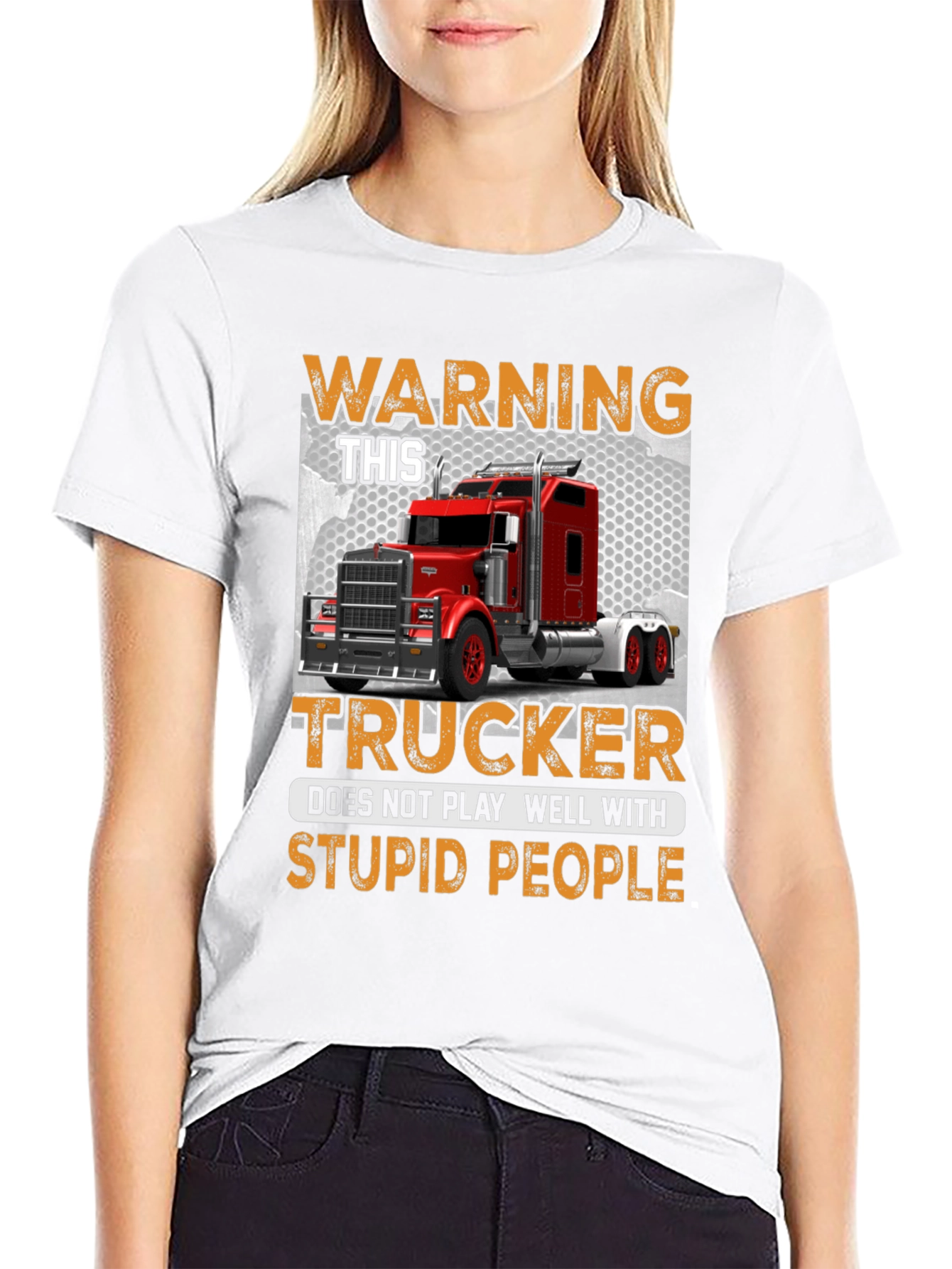 Warning Trucker Graphic Tee - 9