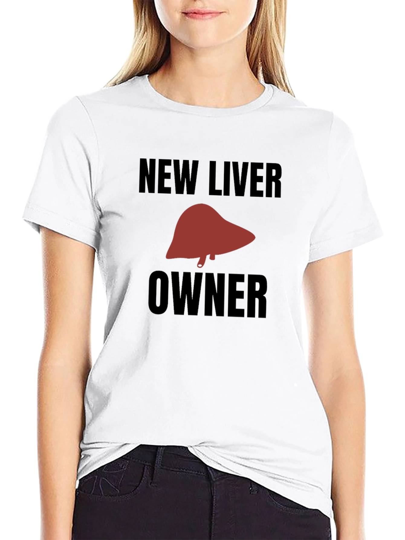 Black New Liver Owner Graphic Tee - Black Humor T-Shirt view 9