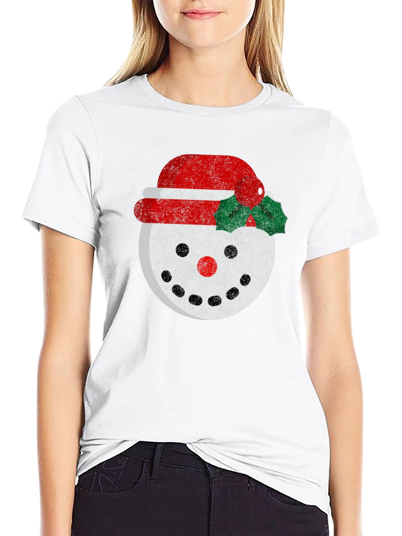Black Festive Snowman Graphic Tee - Holiday Cheer view 9
