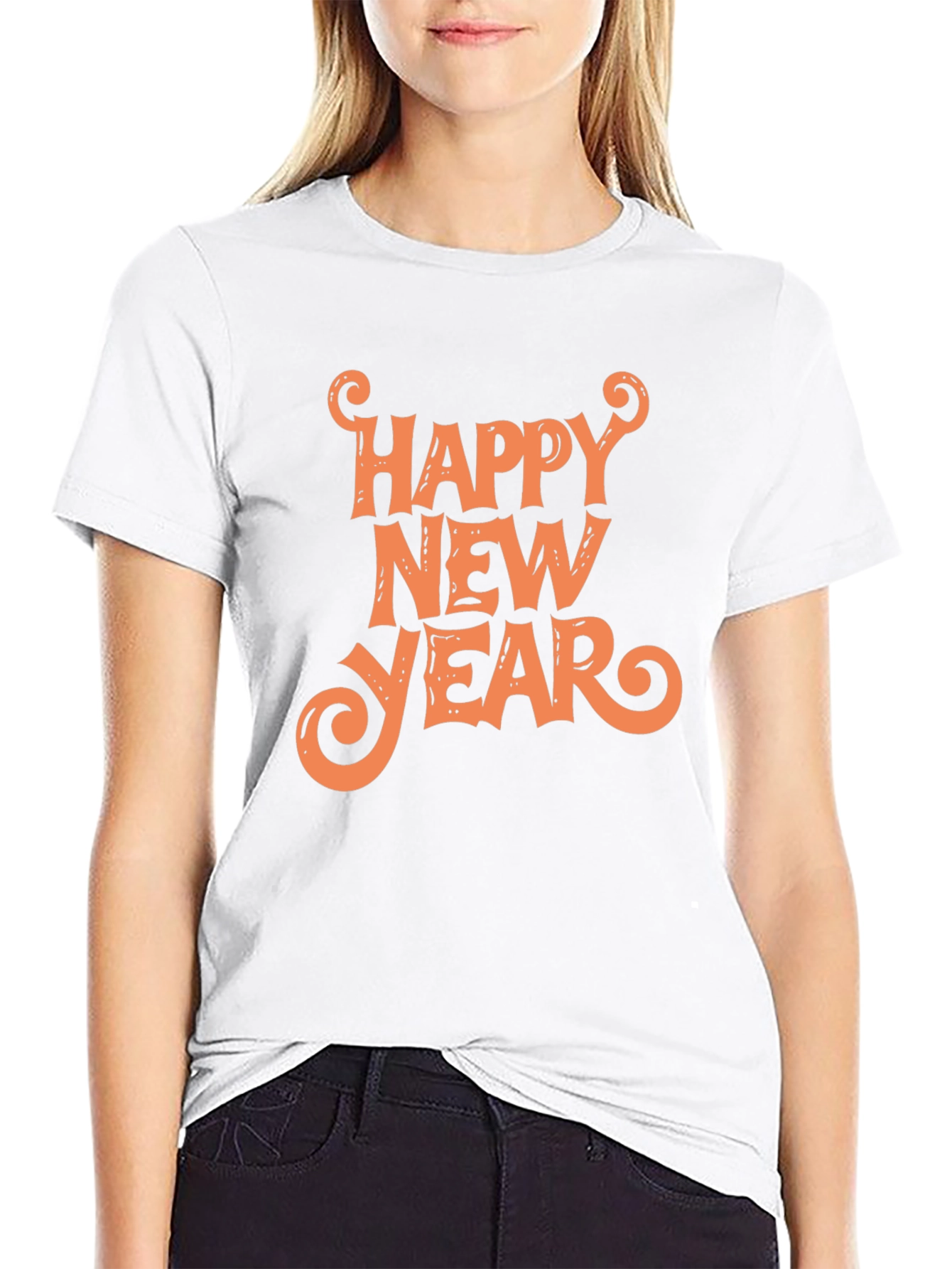 Black Happy New Year Graphic Tee - Black Unisex T-Shirt view 9
