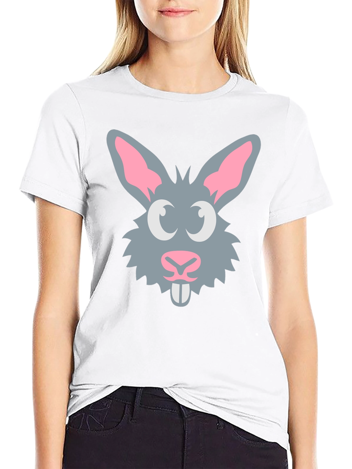 Black Bunny Graphic Tee - Fun Rabbit Design T-Shirt view 9