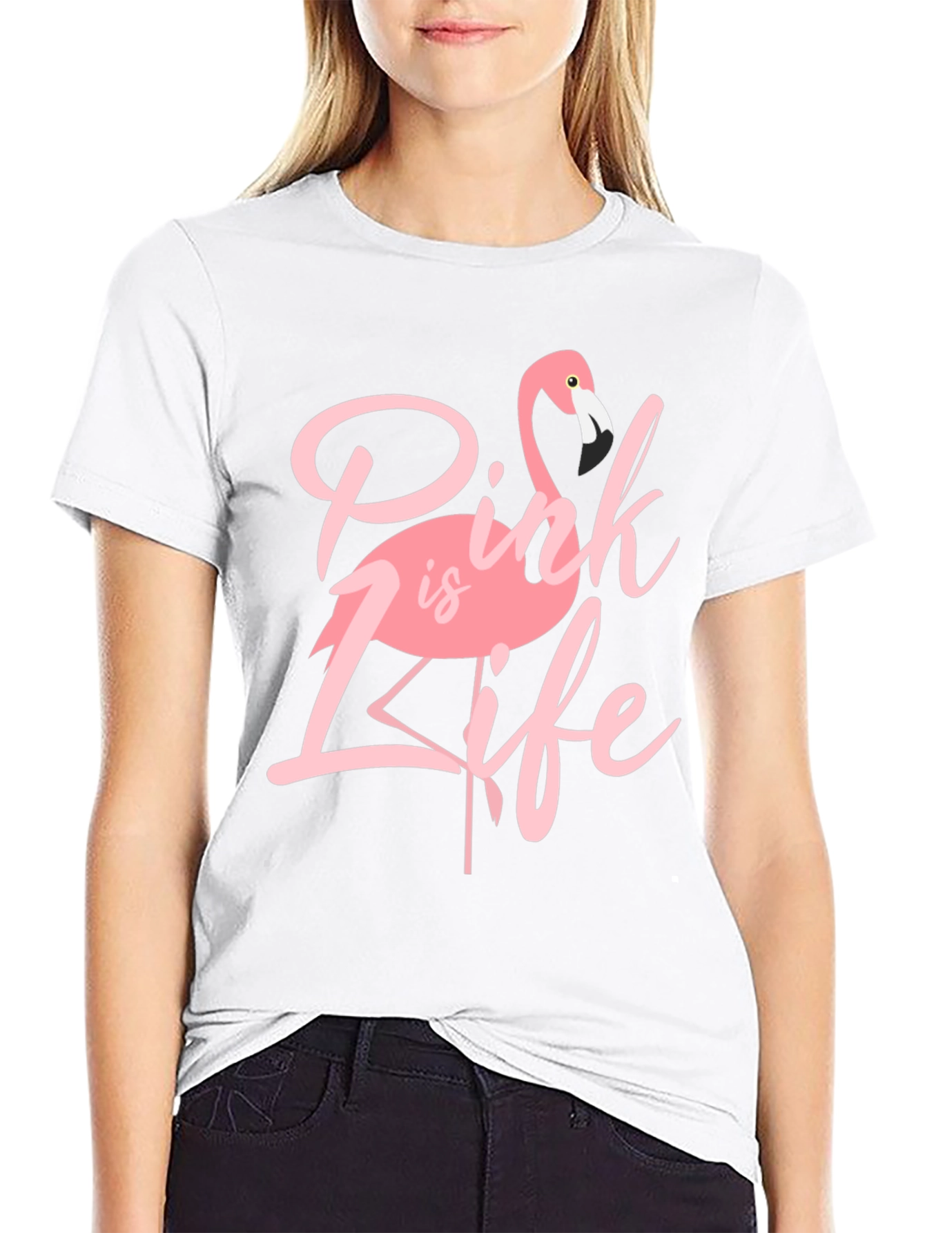 Black Pink is Life Graphic T-Shirt - Flamingo Tee view 9
