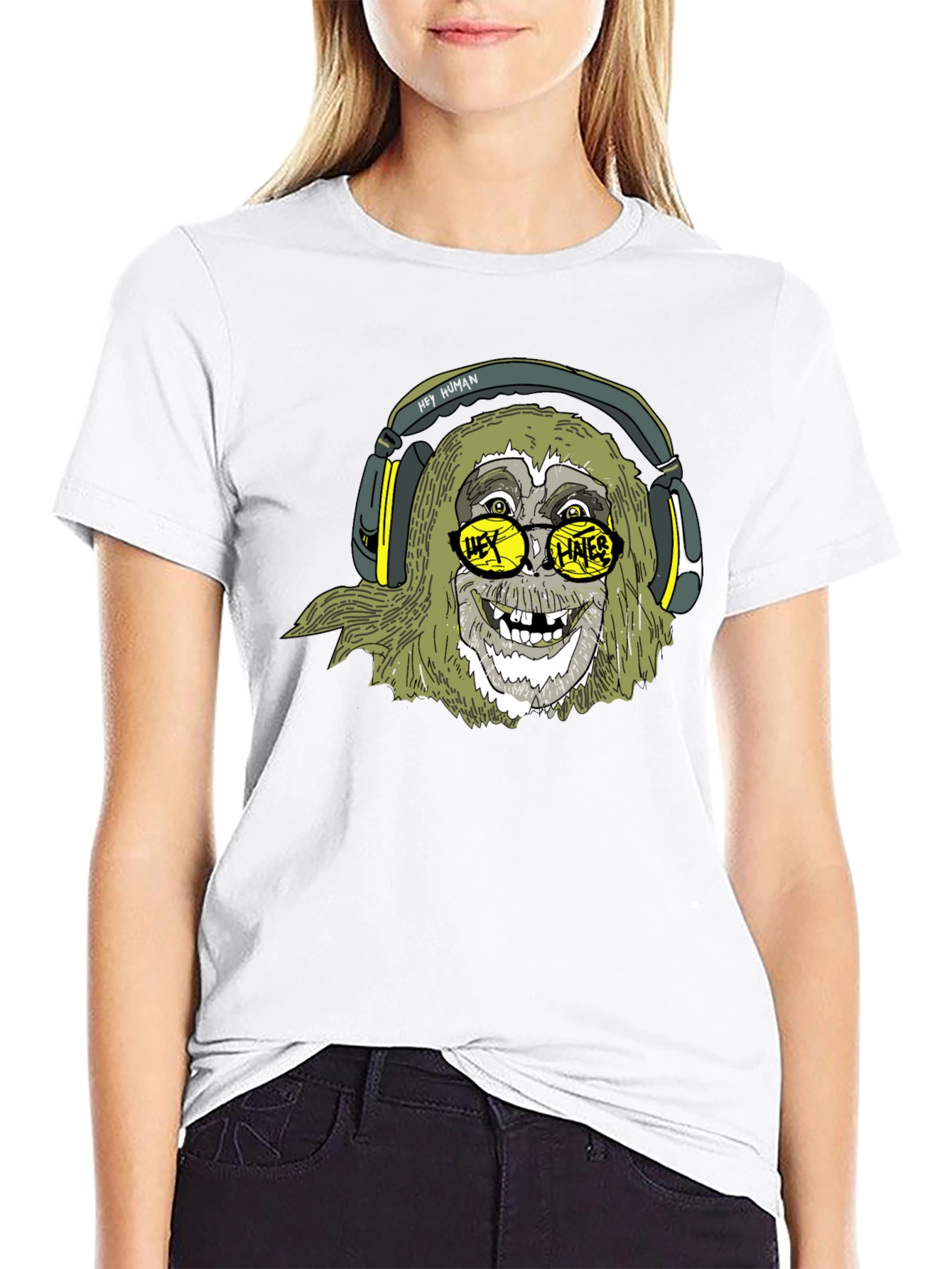 Black Hey Human Hates Graphic T-Shirt view 9