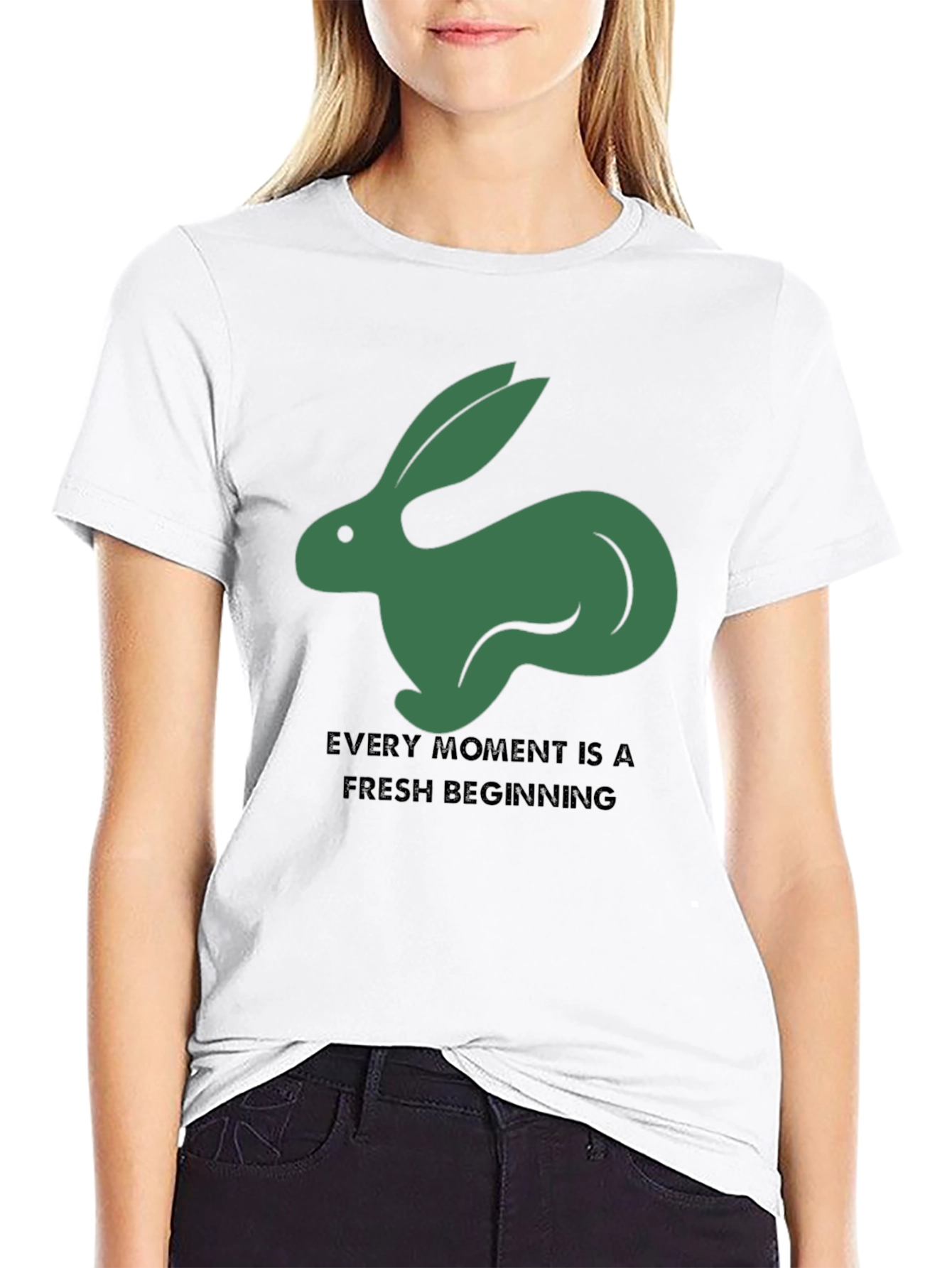 Black Hare Graphic Tee: Fresh Beginning T-Shirt view 9
