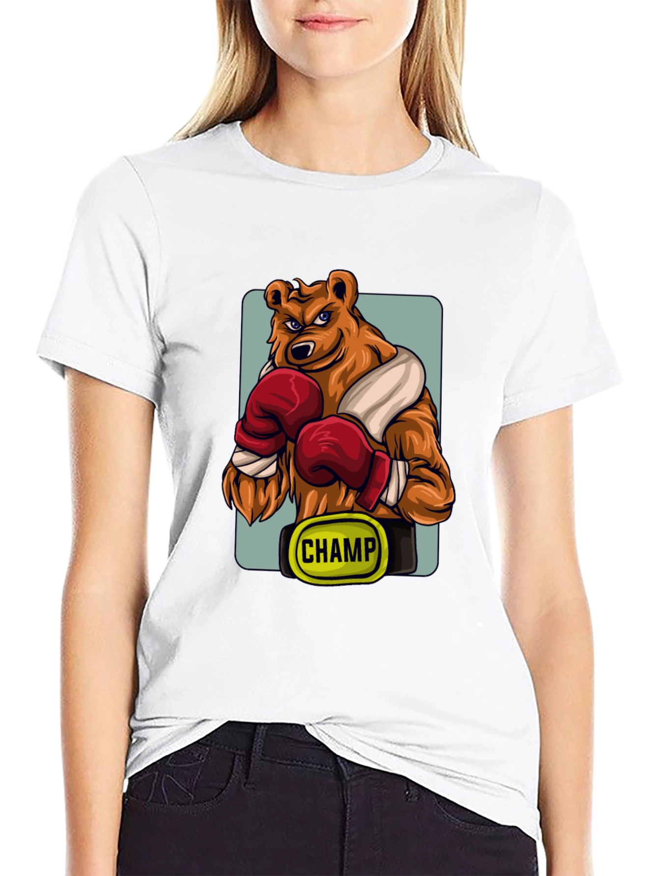 Black Boxing Bear Champ Graphic T-Shirt view 9