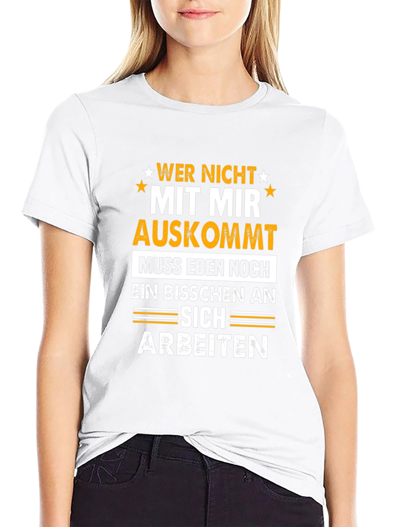 Black Wer Nicht Mit Mir Auskommt T-Shirt Funny German Sarcasm view 9