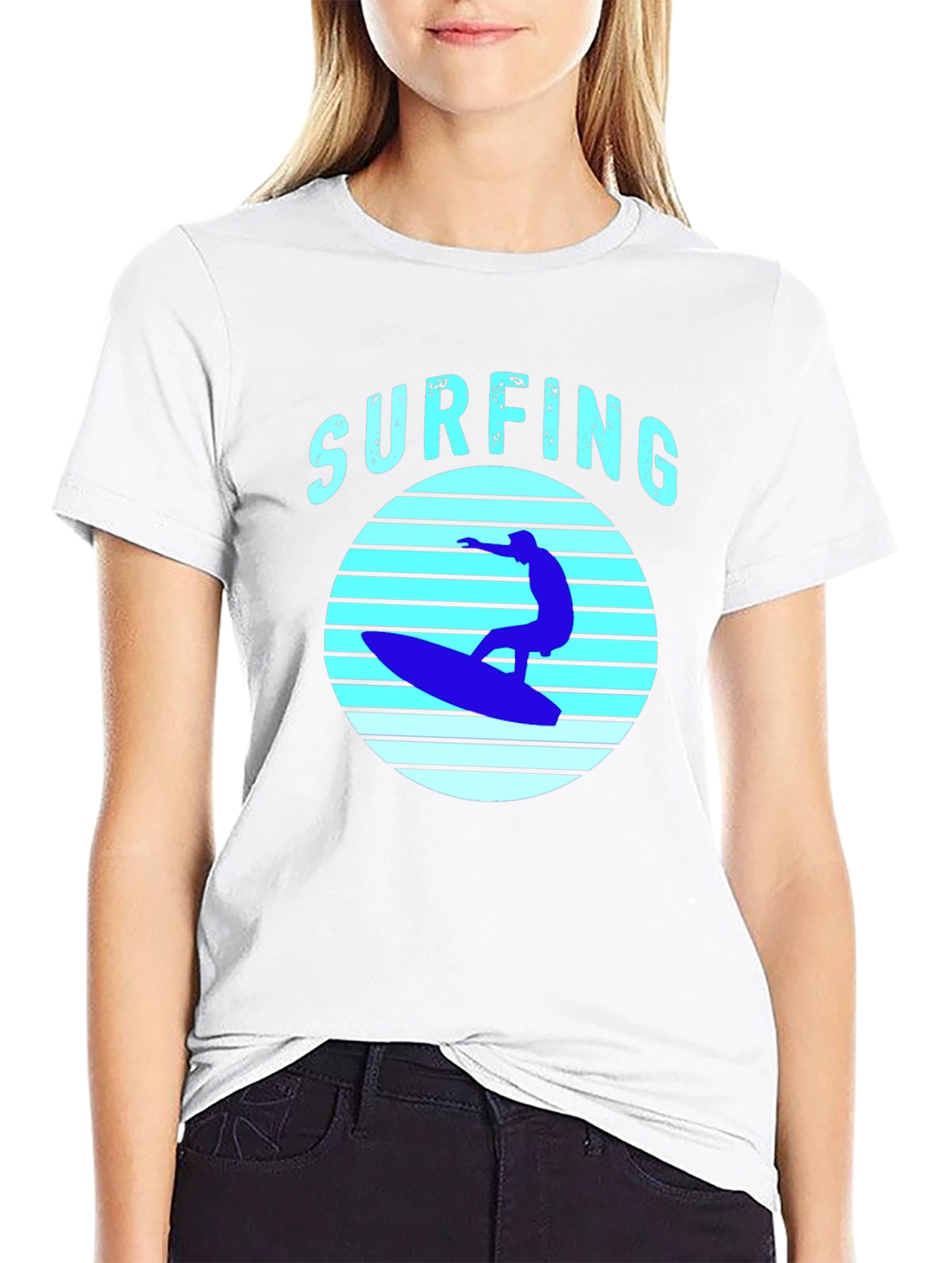 Black Surfing T-Shirt - Black Surf Graphic Tee view 9
