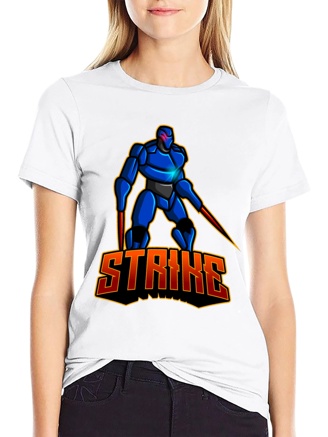 Black Robot Strike Graphic Tee - Black view 9