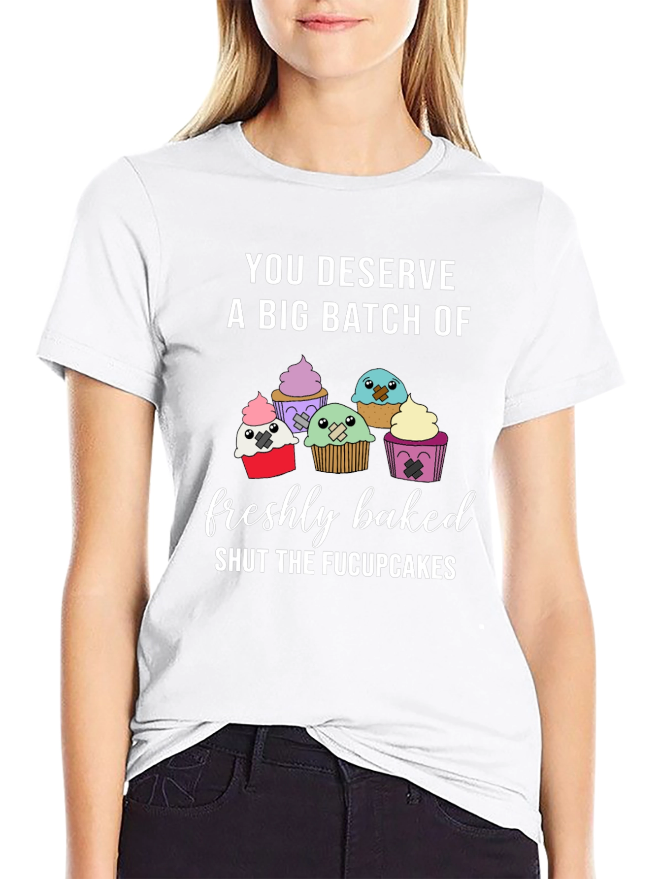 Black Shut The Fucupcakes Graphic Tee view 9