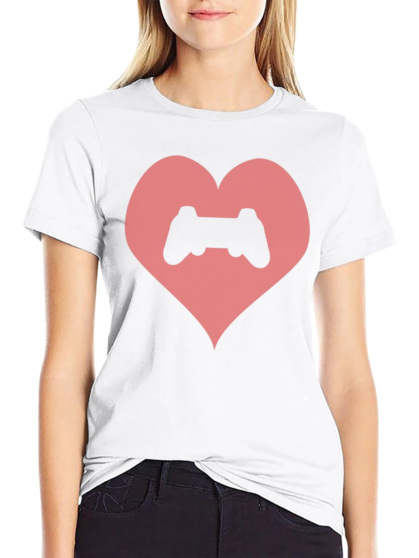 Black Gamer Heart T-Shirt - Love Gaming Tee view 9