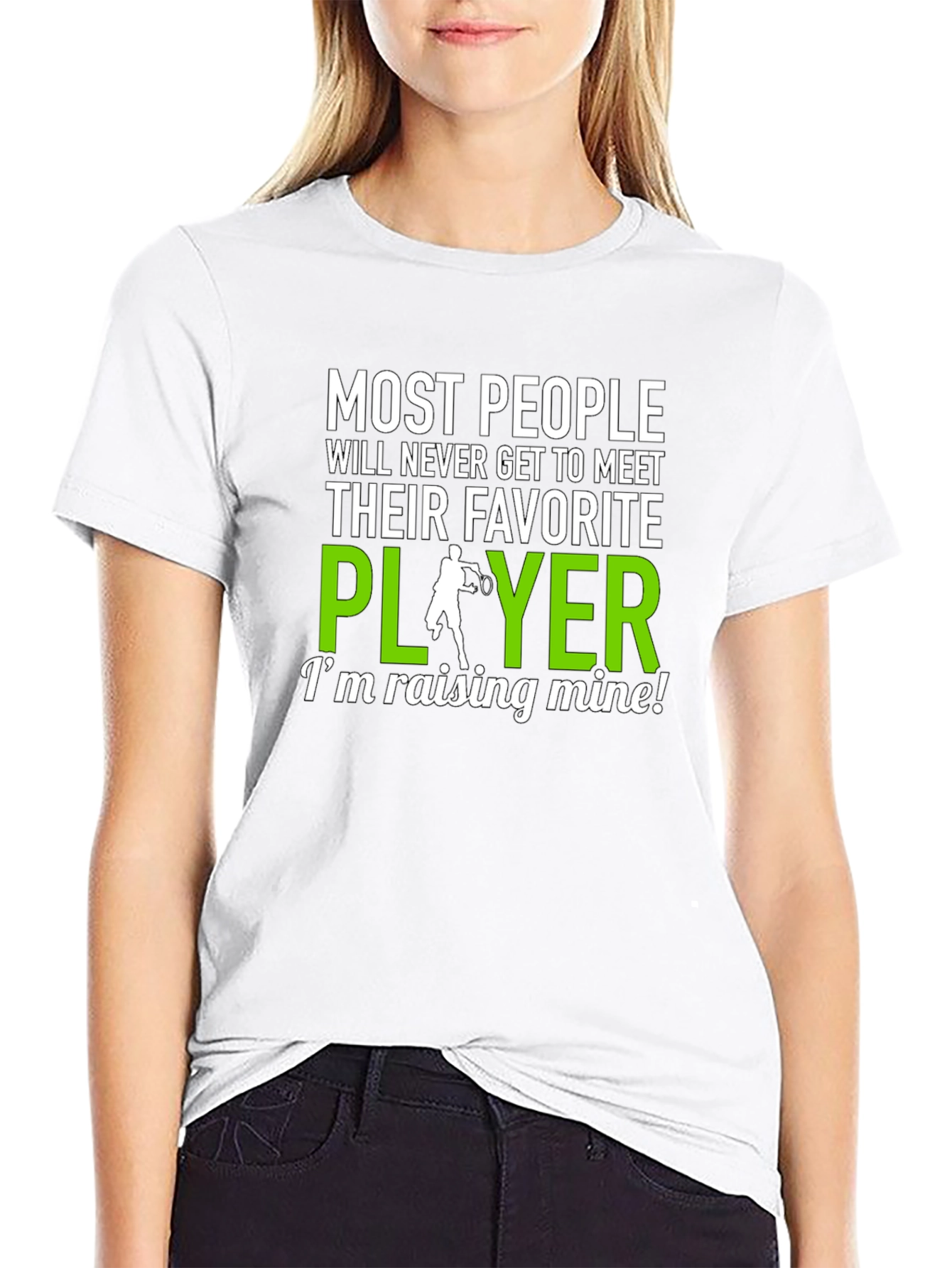 Black Tennis Player T-Shirt: Raising My Favorite! view 9