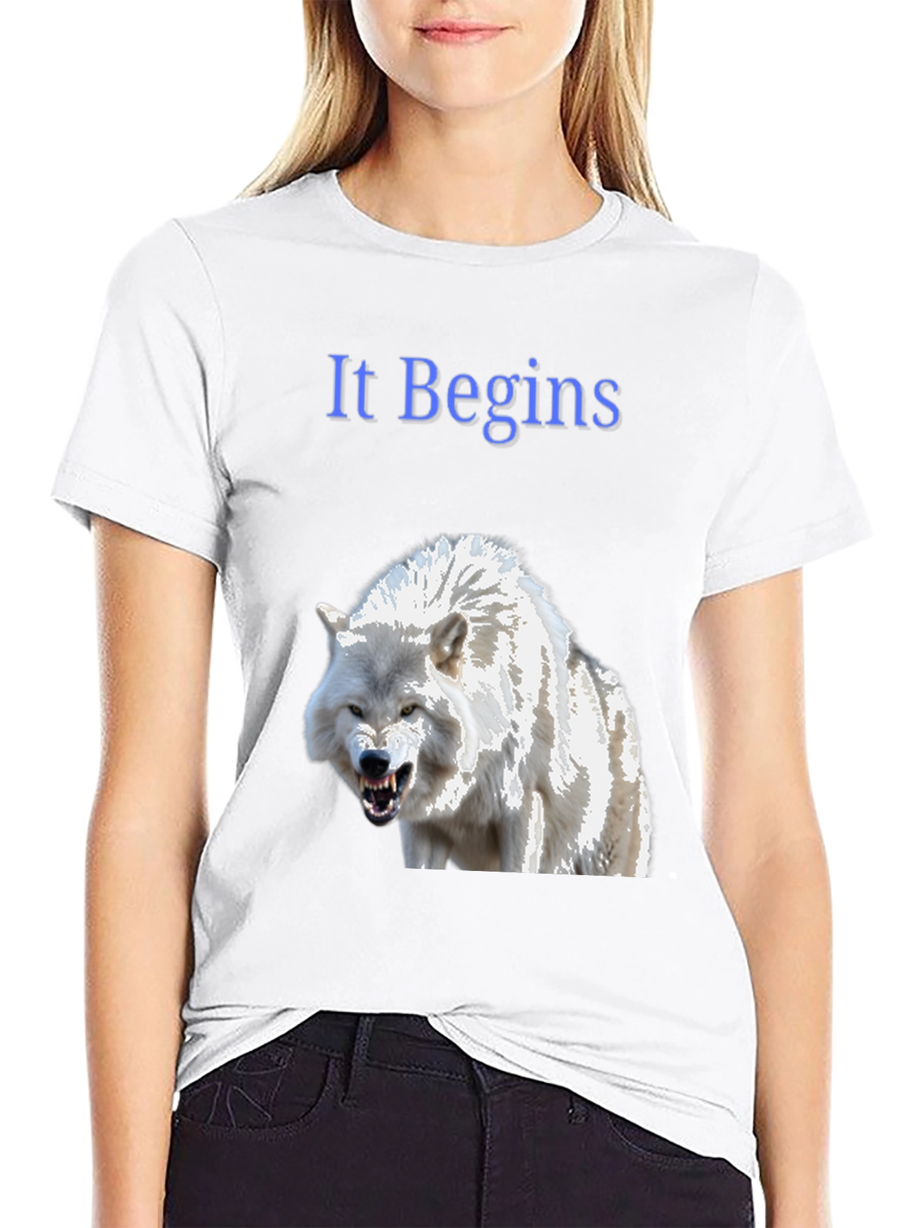 Black It Begins Wolf Graphic T-Shirt view 9