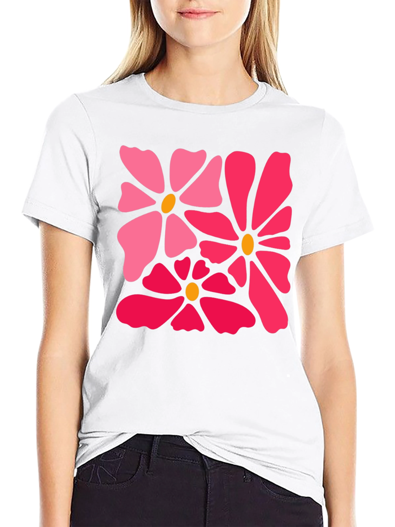 Black Floral Graphic Black T-Shirt view 9