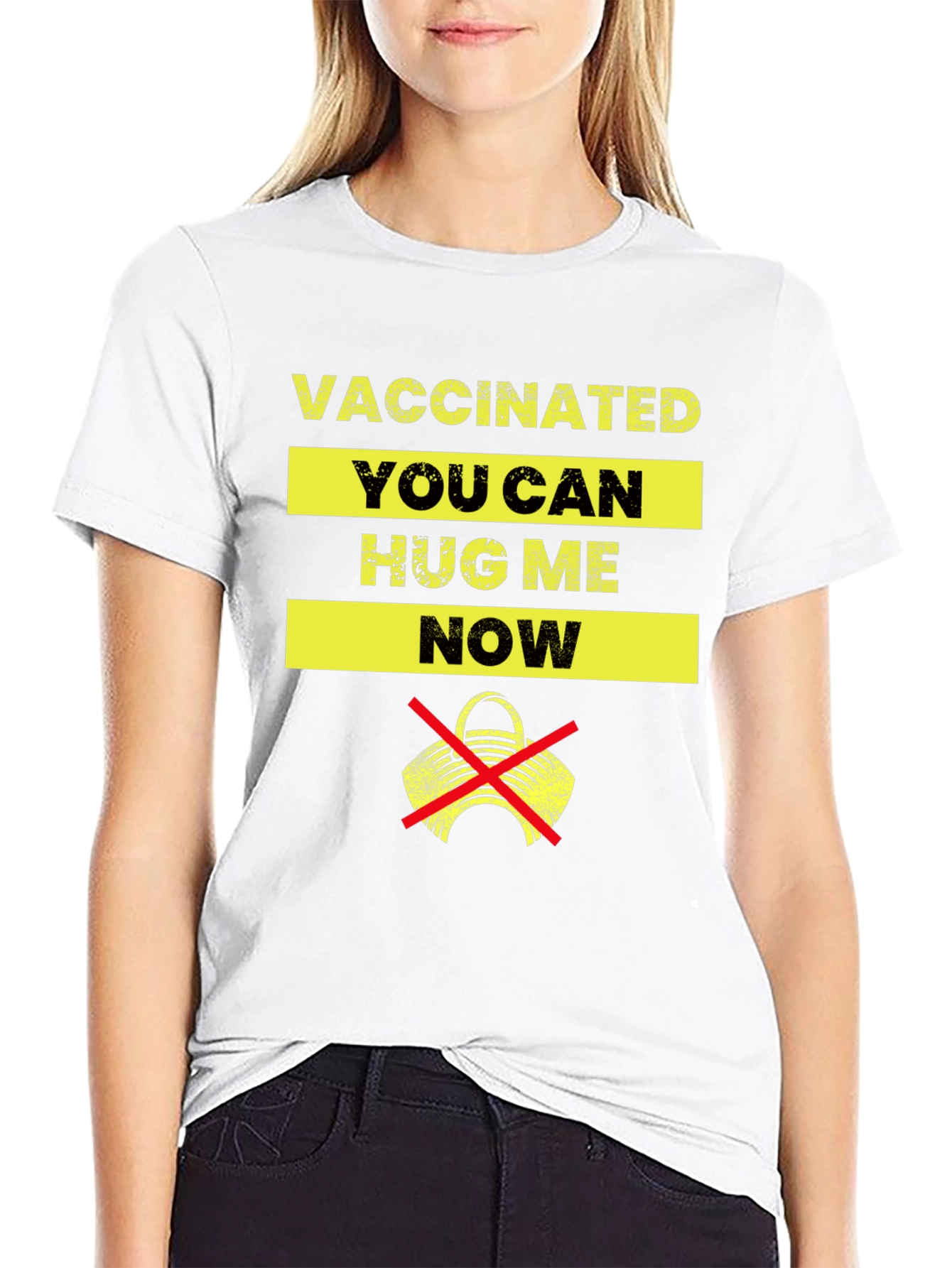 Black Vaccinated Hug Me Now Graphic T-Shirt view 9