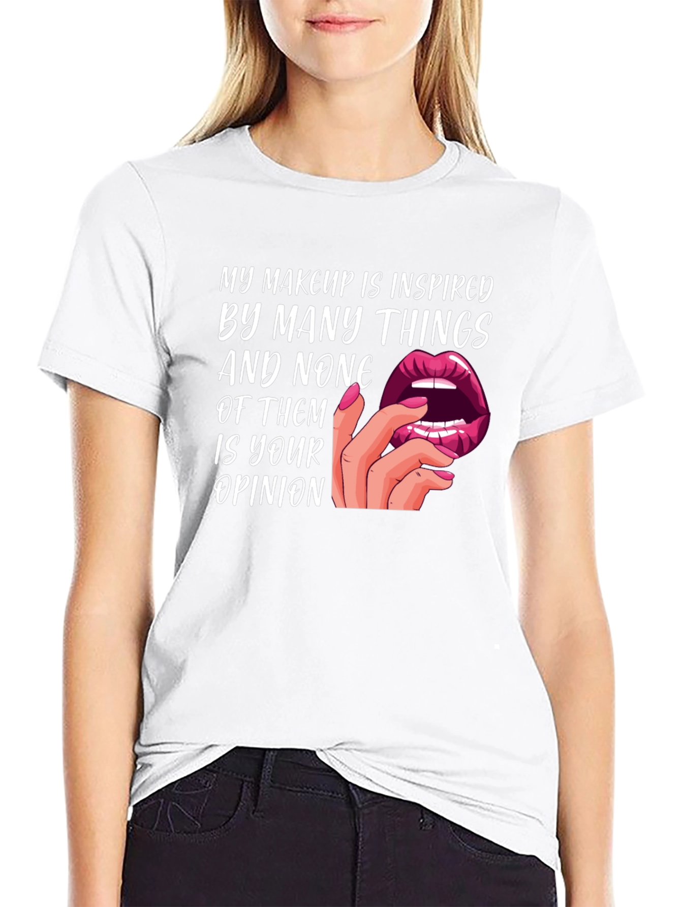 Black Makeup Inspired T-Shirt - Bold Slogan Tee view 9