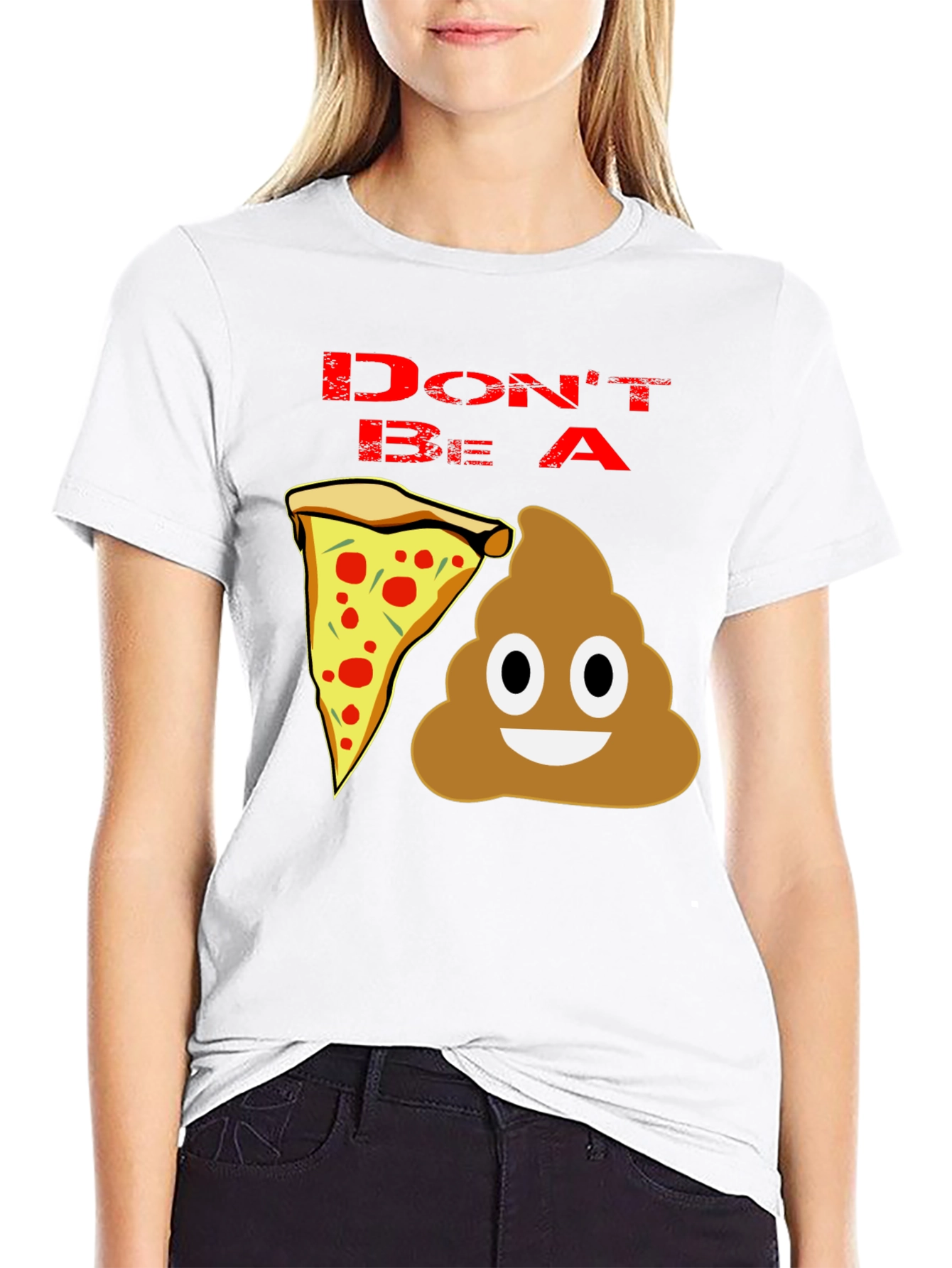 Black Don't be a Pizza Poop T-Shirt view 9