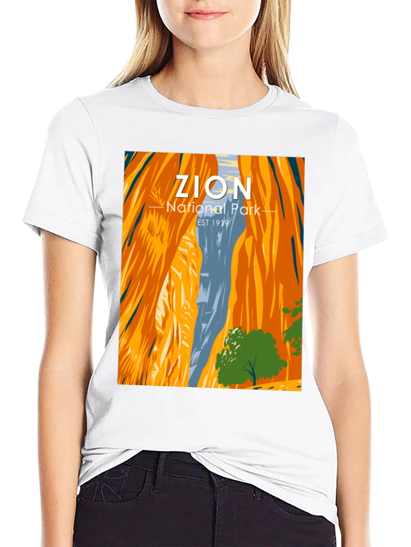 Black Zion National Park Graphic Tee view 9