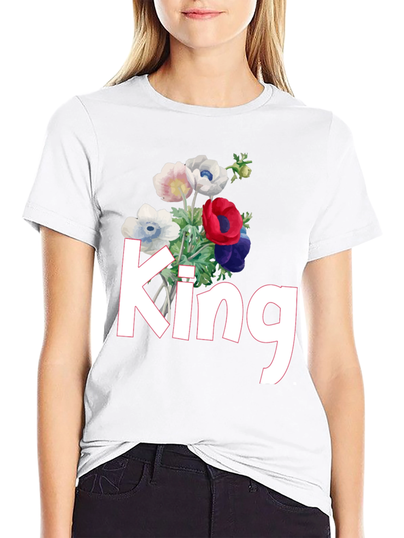 Black Floral King T-Shirt view 9
