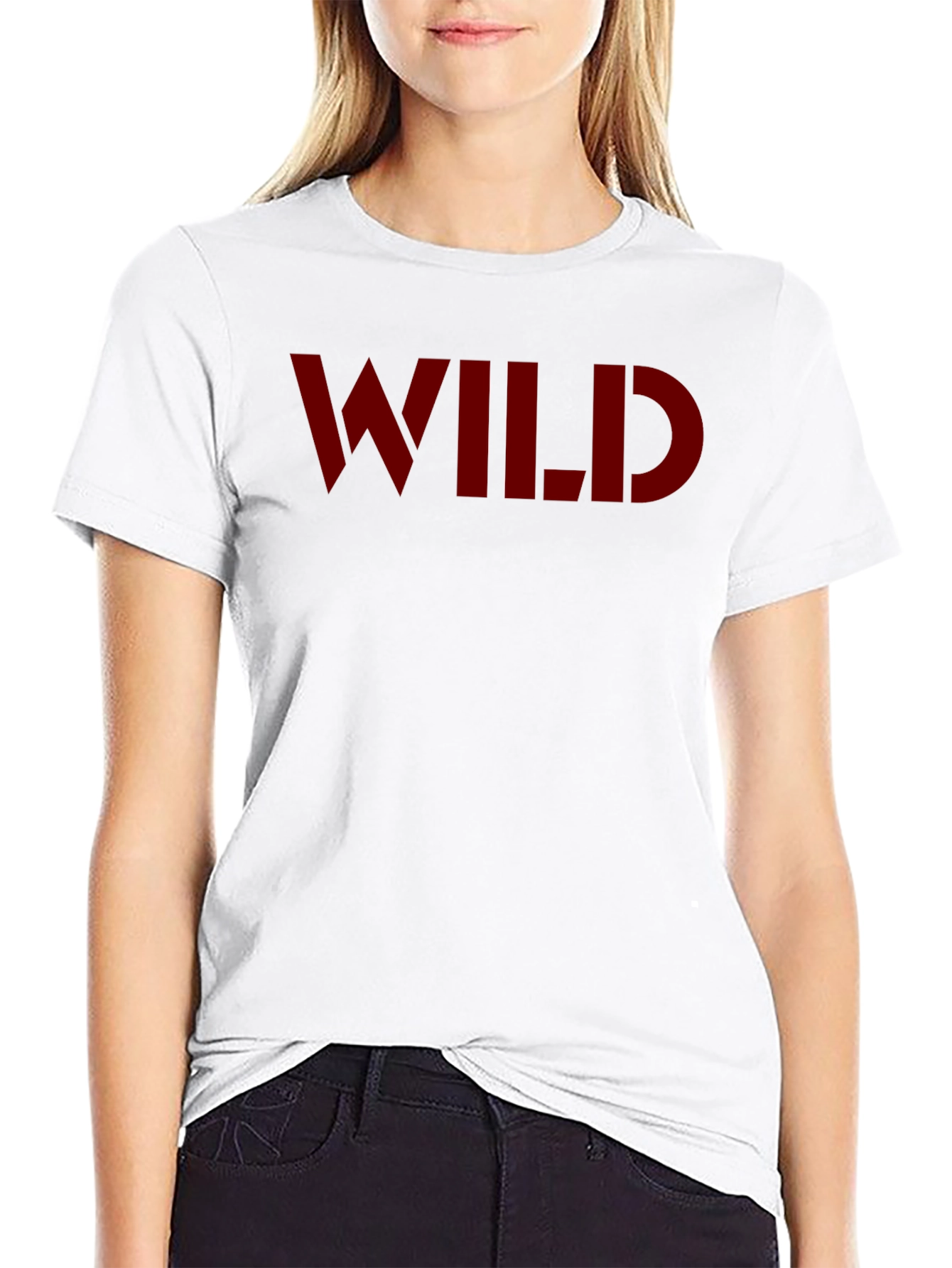 Black Bold WILD Graphic Tee - Classic Crew Neck T-Shirt view 9