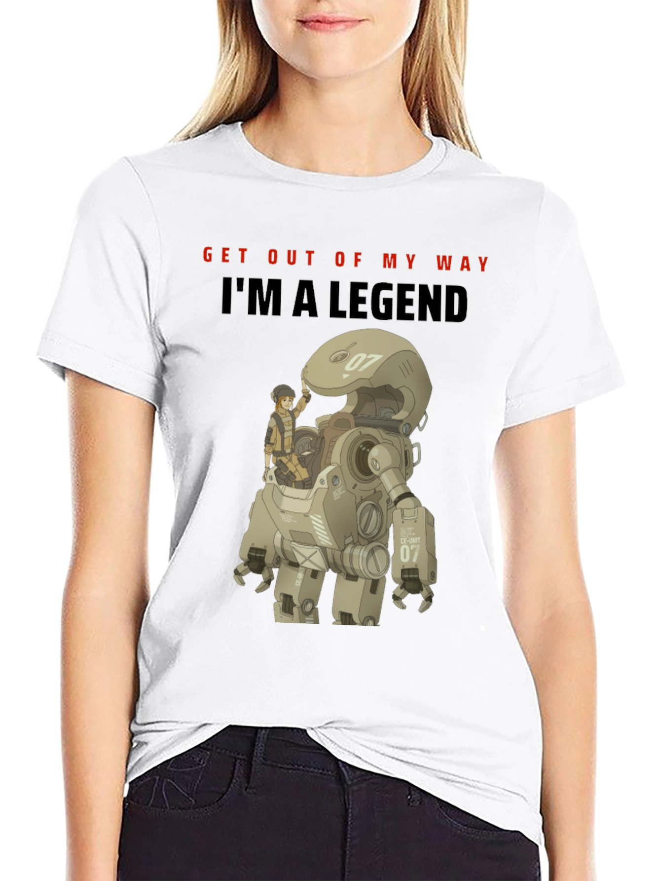 Black I'm A Legend Robot T-Shirt - Unique Graphic Tee view 9