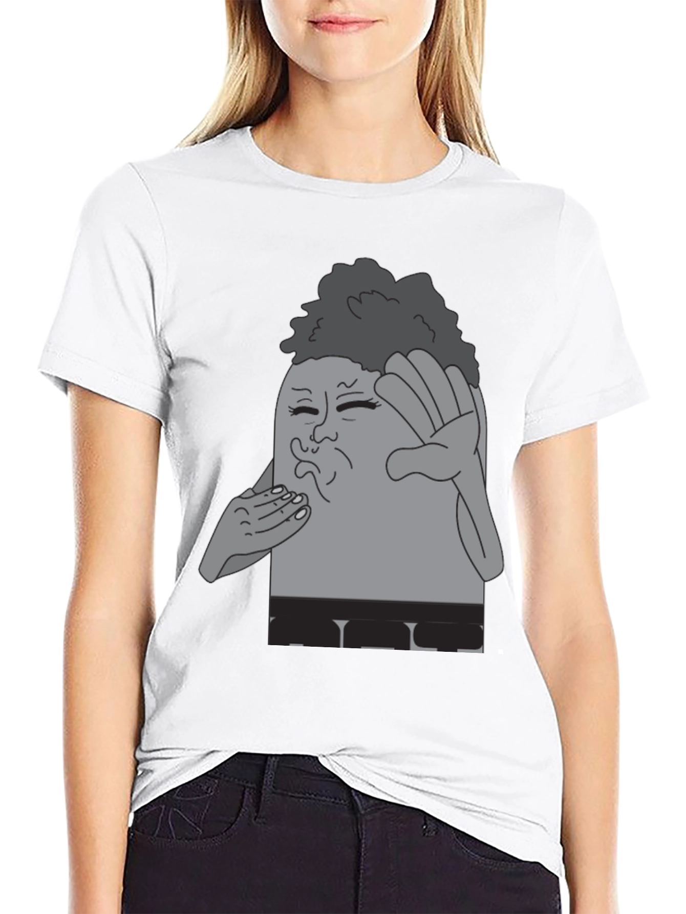 Black Cartoon Character Graphic T-Shirt view 9