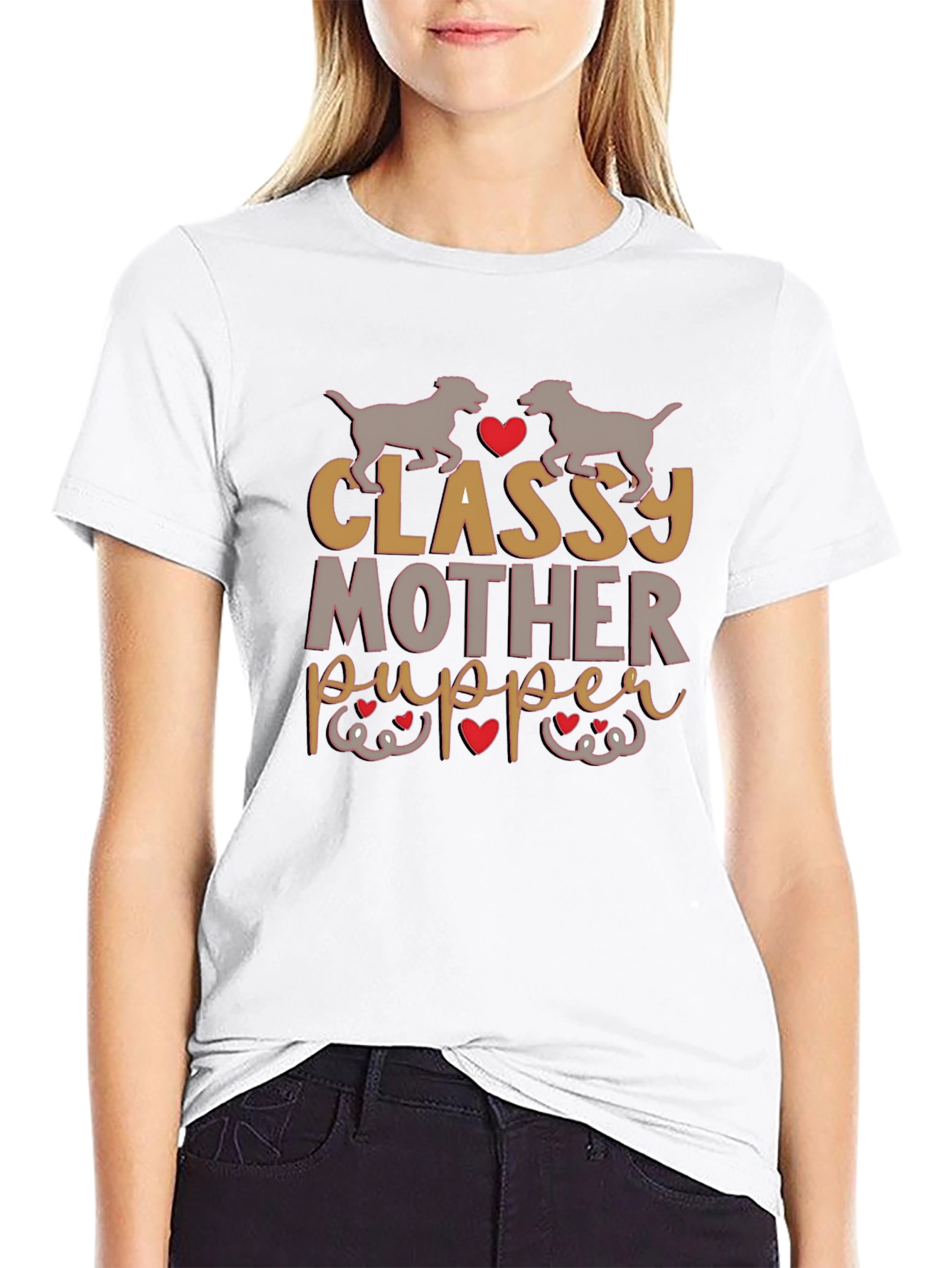 Black Classy Mother Pupper Graphic Tee view 9