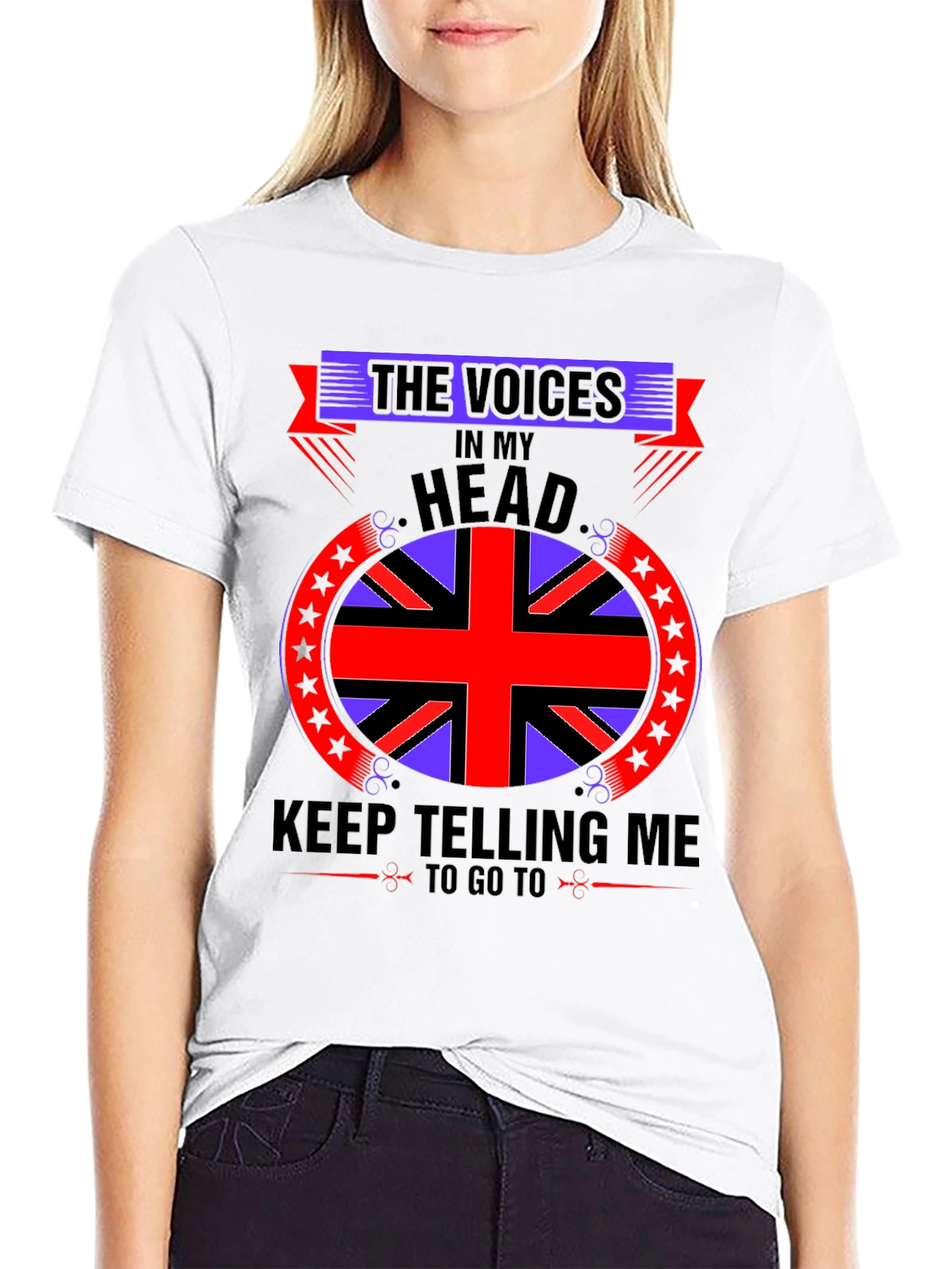 Black Voices In My Head T-Shirt, British Flag view 9