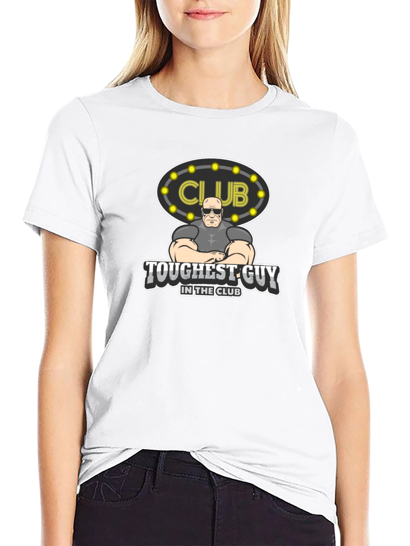 Black Toughest Guy in the Club Graphic Tee view 9