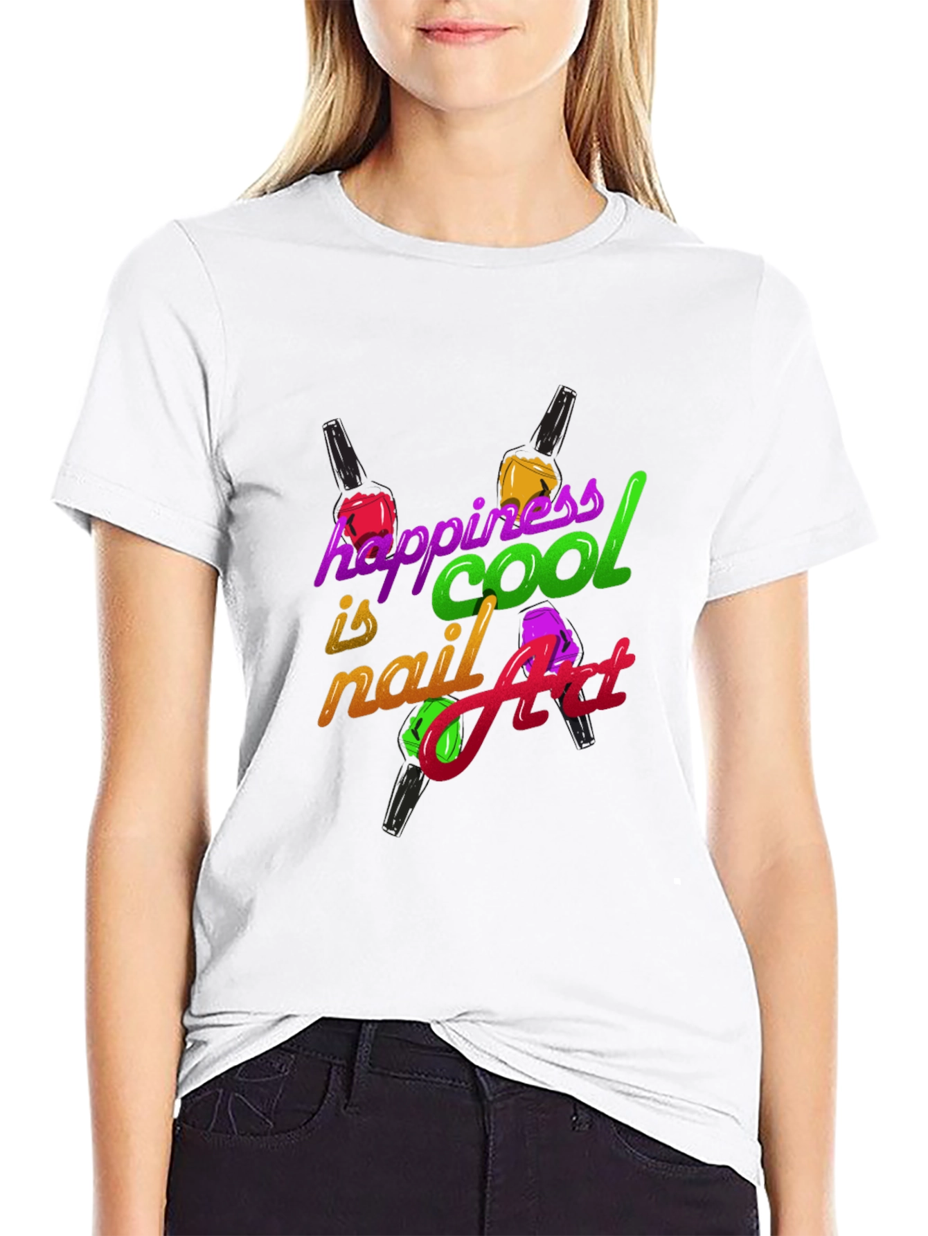 Black Happiness is Cool Nail Art T-Shirt view 9