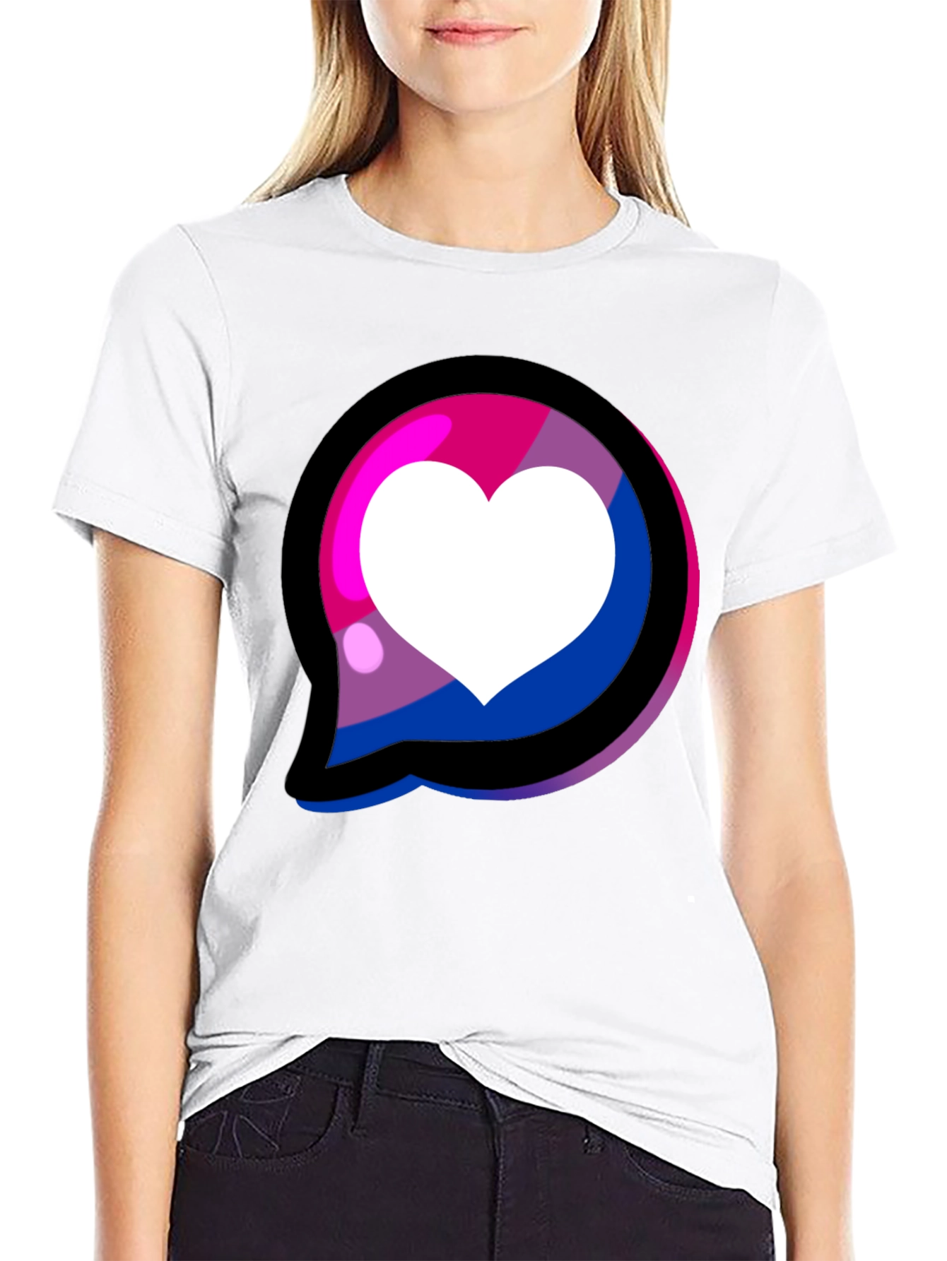 Black Bisexual Pride Heart T-Shirt view 9
