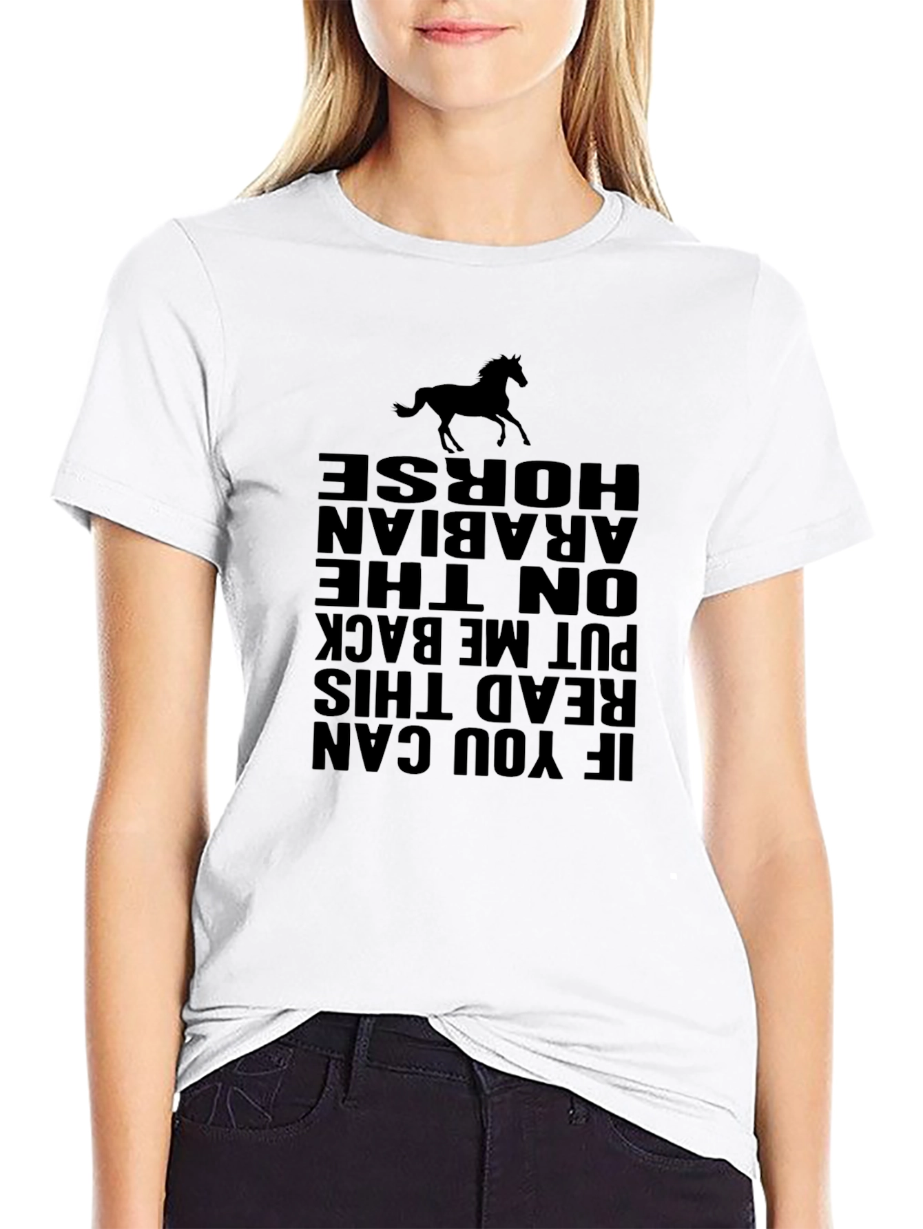 Black Horse Graphic Print Black T-Shirt view 9