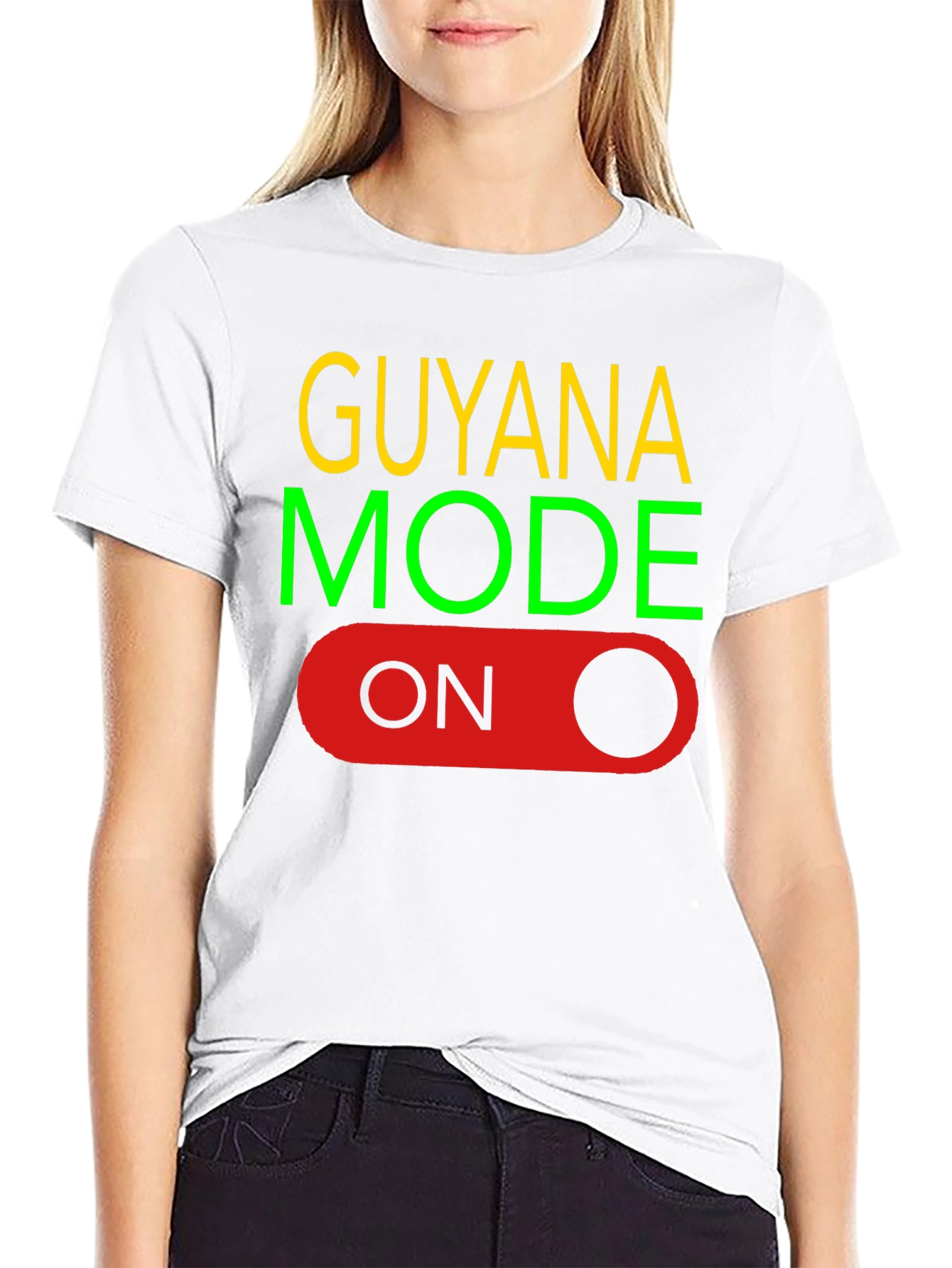 Black Guyana Mode On Black T-Shirt view 9