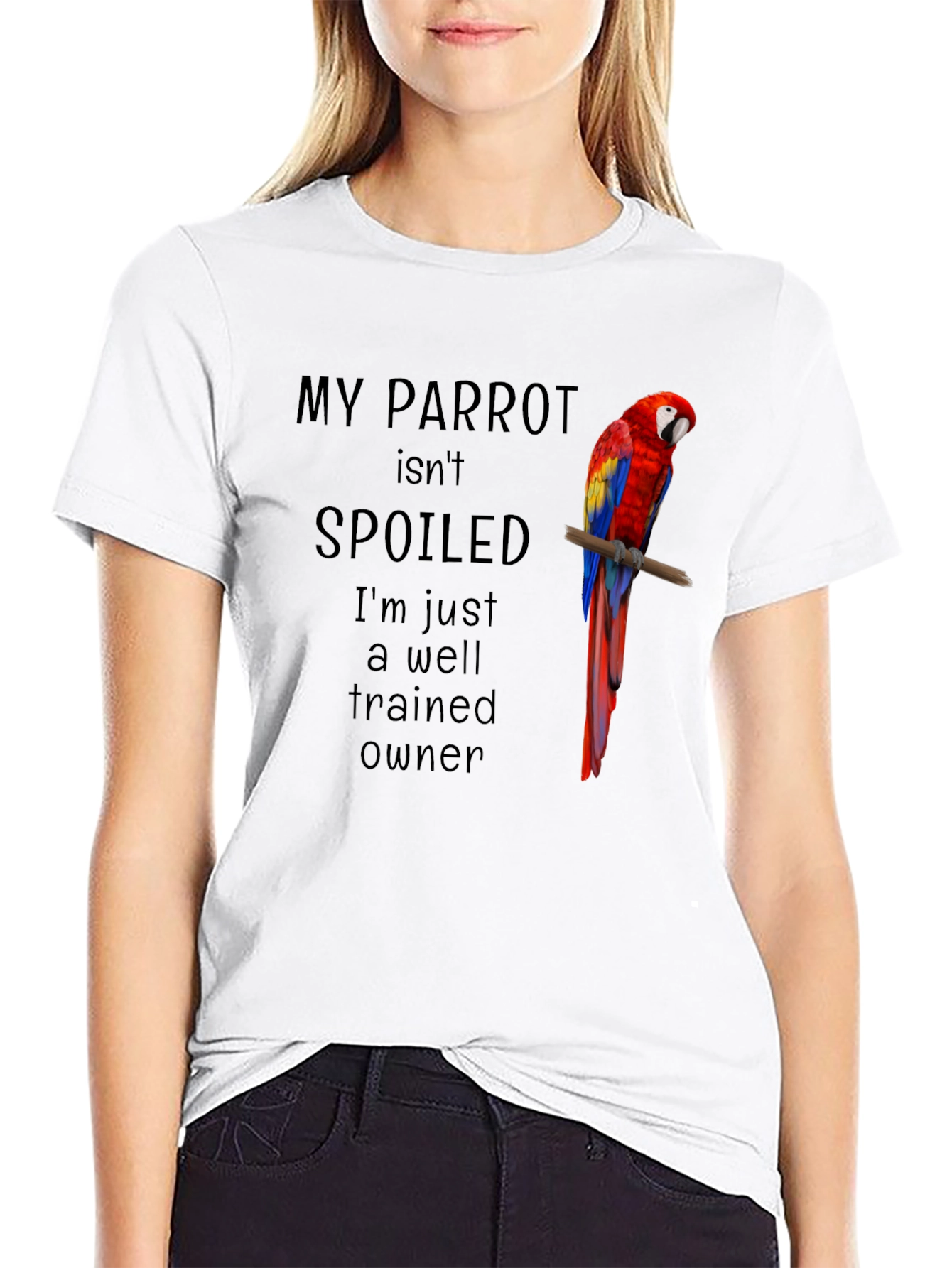 Black My Parrot Isn't Spoiled T-Shirt view 9