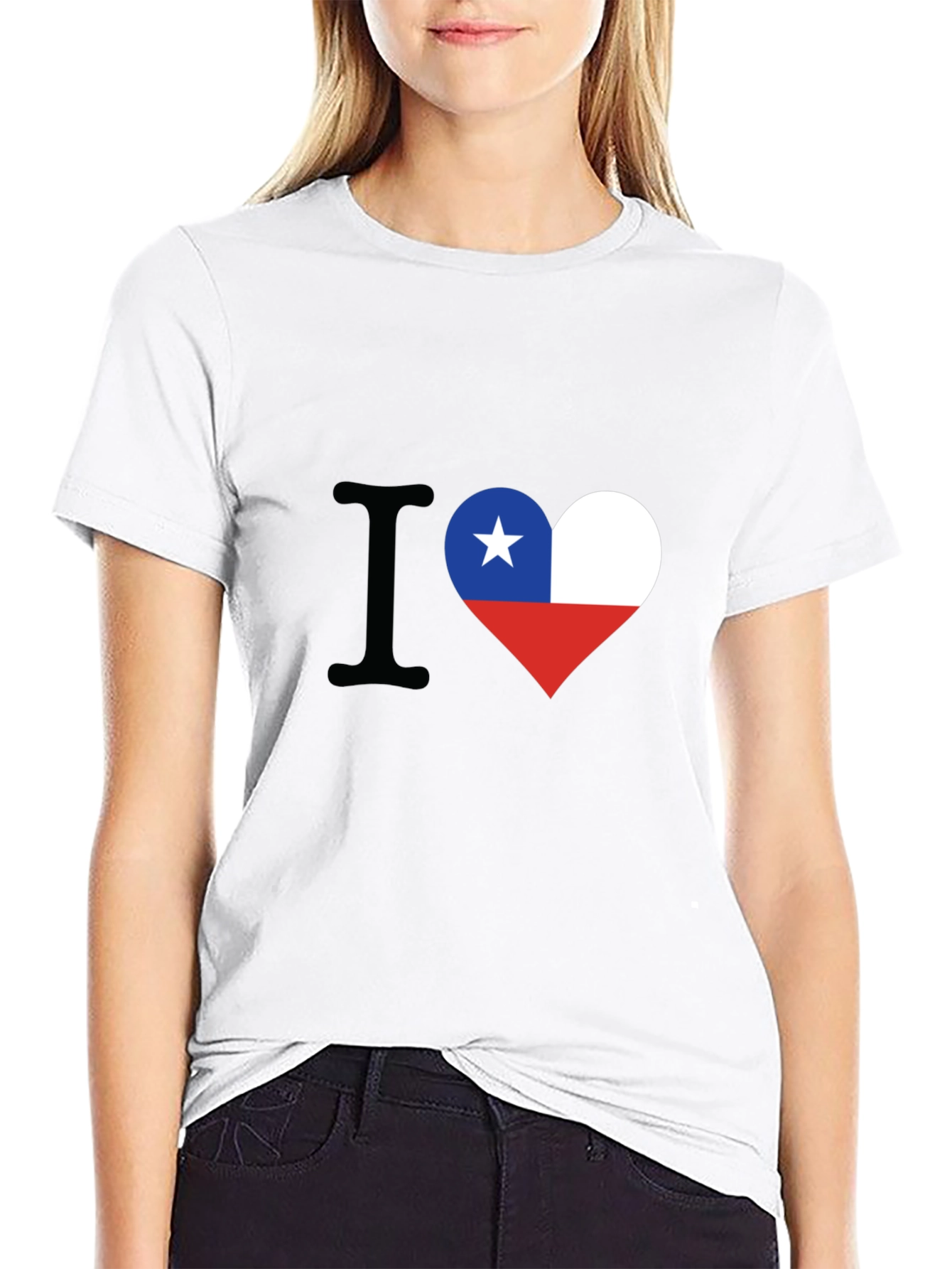I Love Chile Heart Flag Black T-Shirt - 9