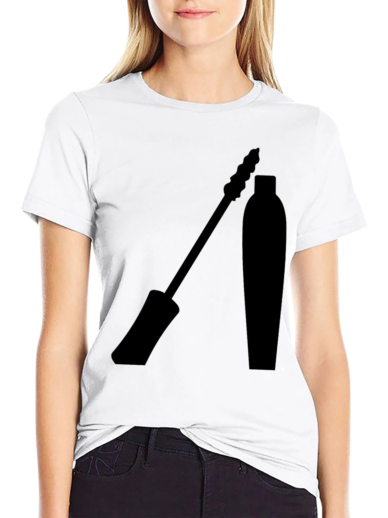 Black Mascara Graphic Tee - Stylish Eyelash Design T-Shirt view 9