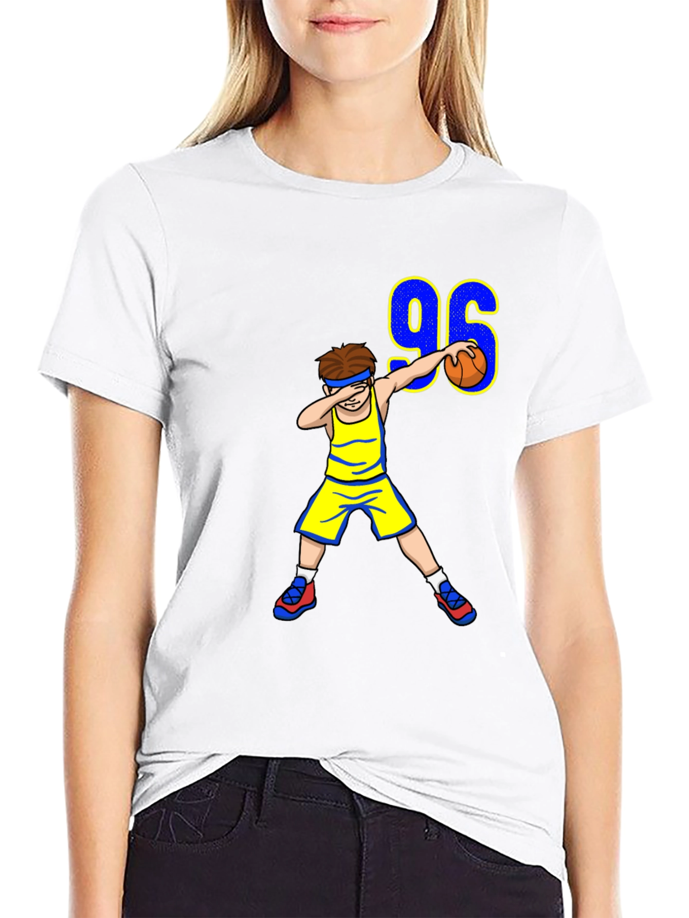 Black Dabbing Basketball Player 96 T-Shirt view 9