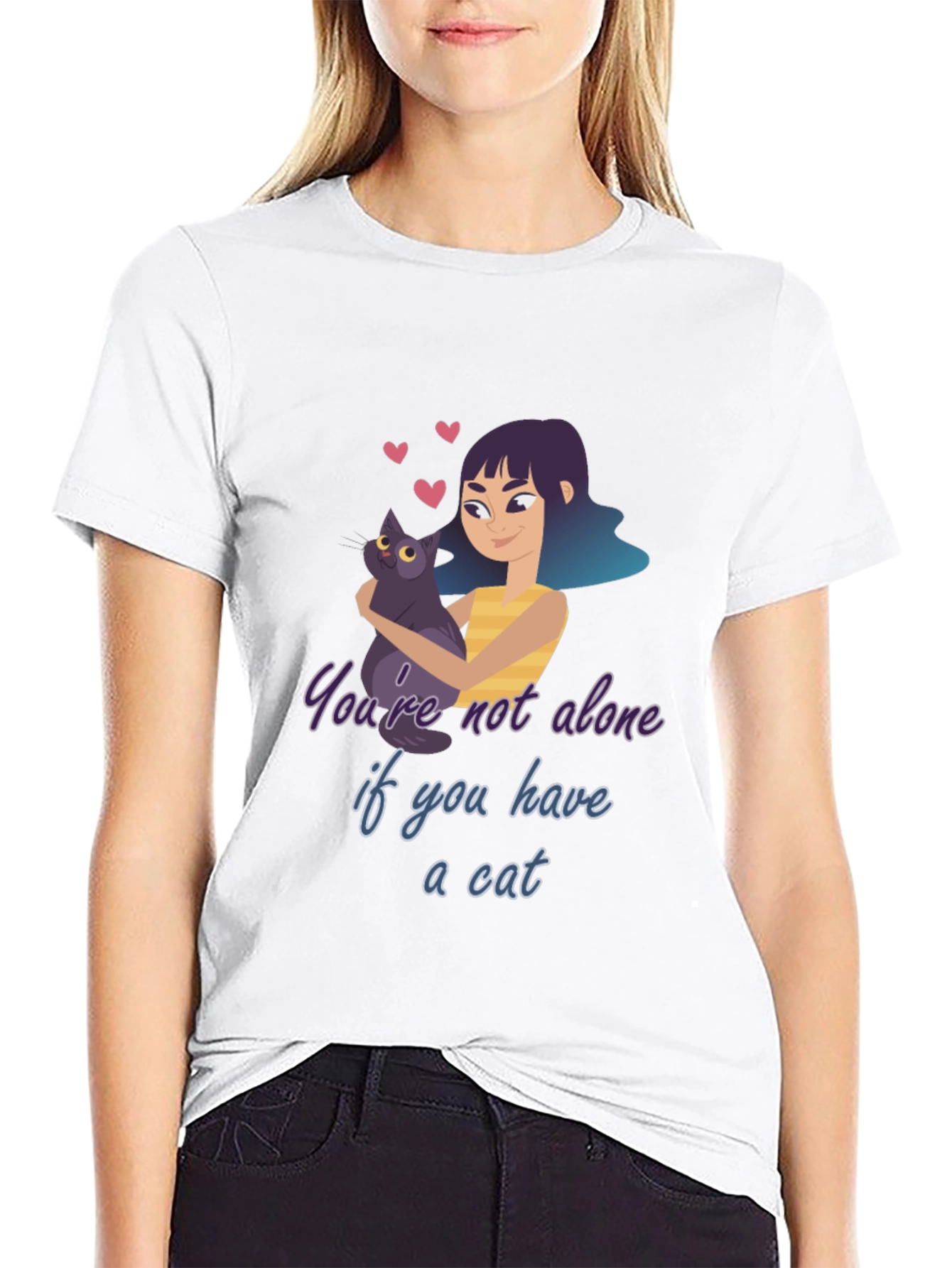 Black Cat Lover T-Shirt: You're Not Alone If You Have a Cat view 9