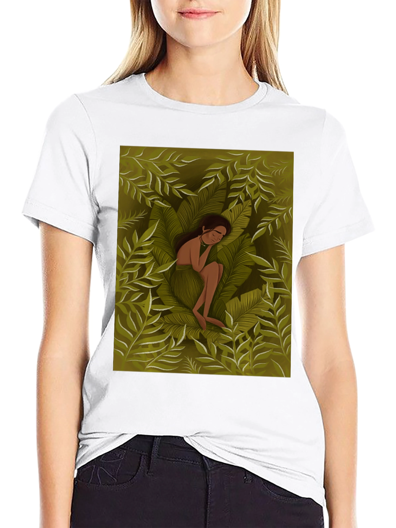 Black Jungle Dream T-Shirt - Nature Inspired Graphic Tee view 9