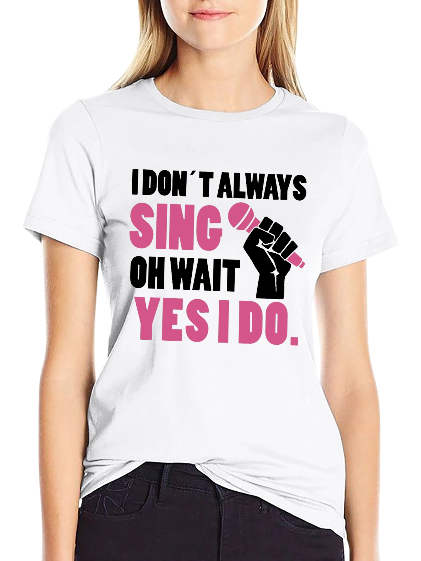 Black Funny Singer T-Shirt: I Don't Always Sing view 9