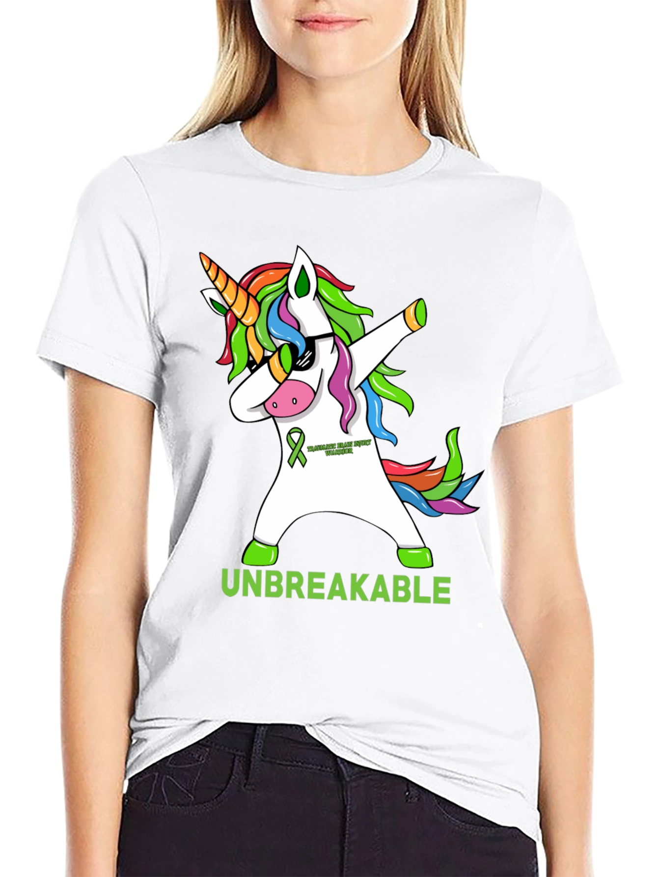 Black Unbreakable Brain Injury Awareness T-Shirt view 9