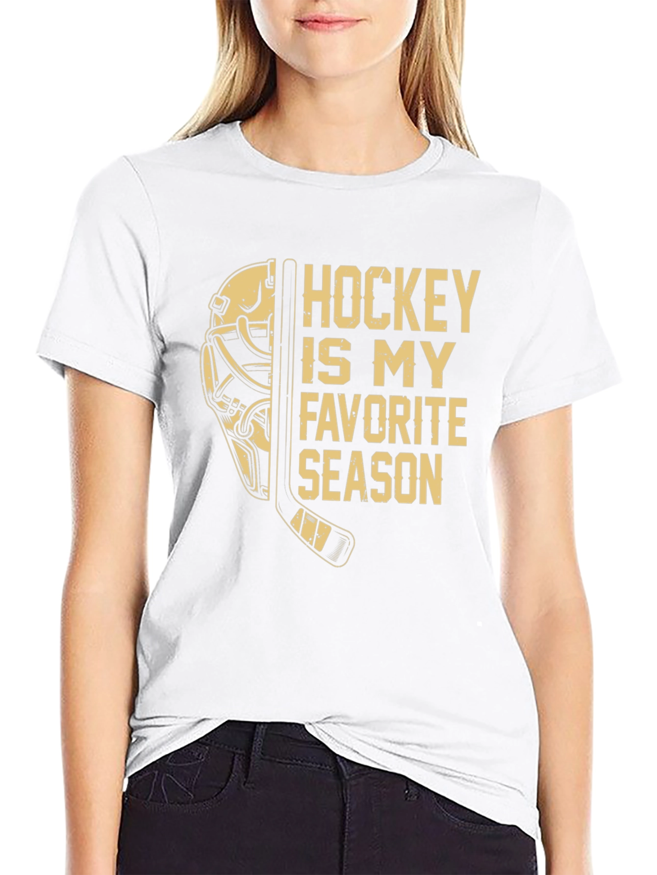 Black Hockey is My Favorite Season T-Shirt view 9