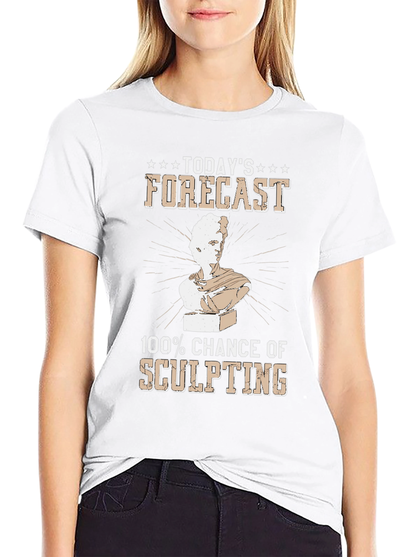 Black Sculpting Forecast T-Shirt - Chance of Art view 9