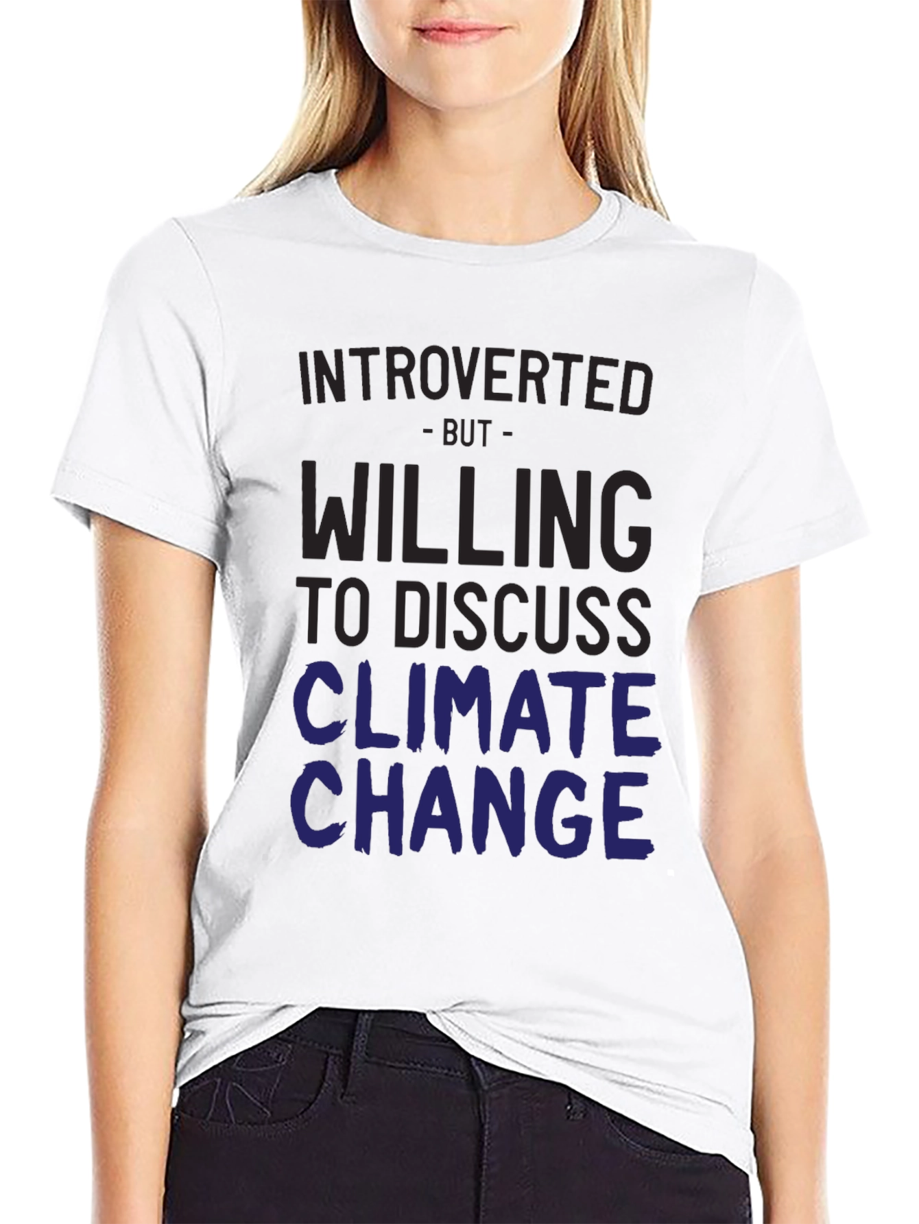 Black Introverted Climate Change T-Shirt view 9